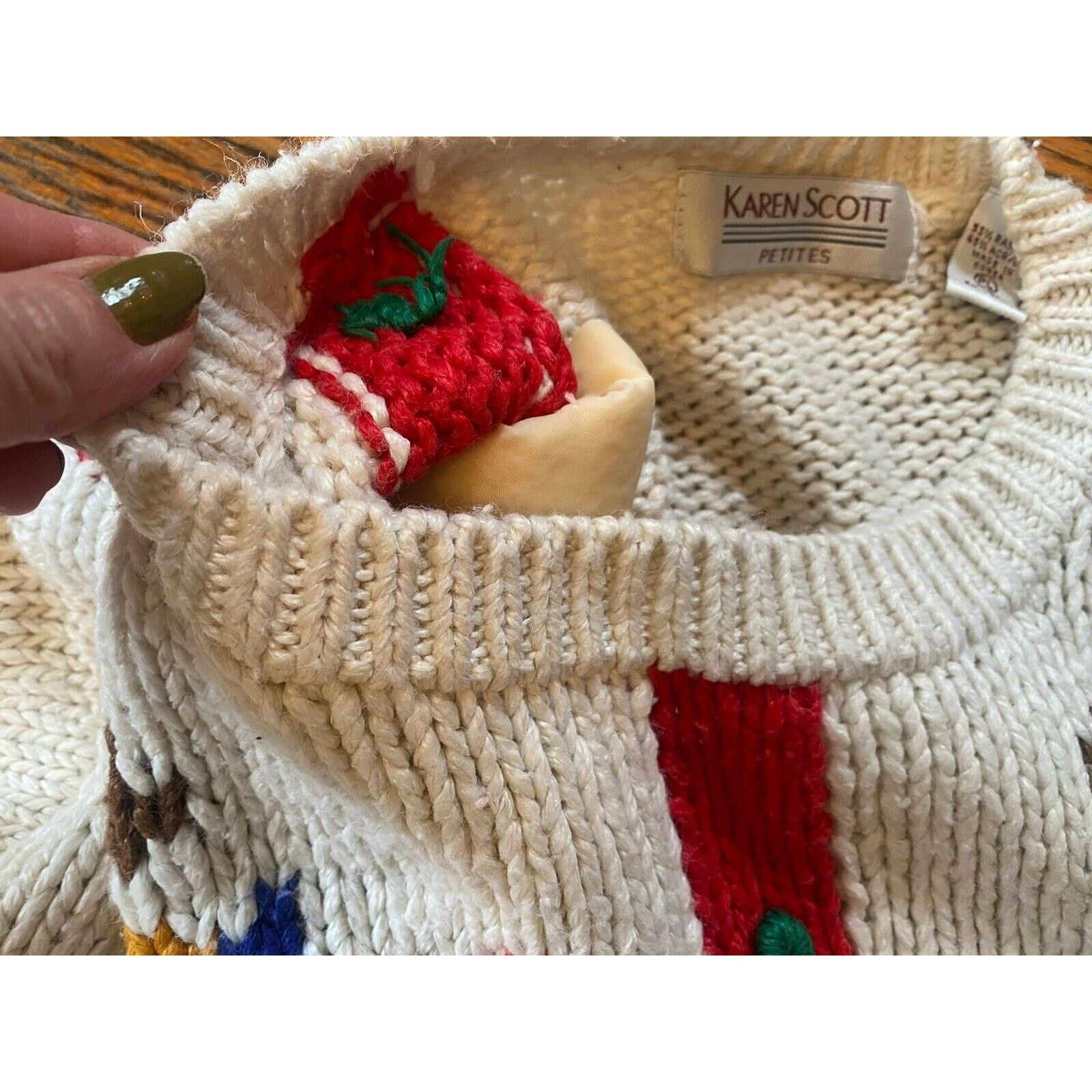 Other VTG Chunky Christmas Sweater Karen Scott Women’s LP Size L / US 10 / IT 46 - 9 Thumbnail