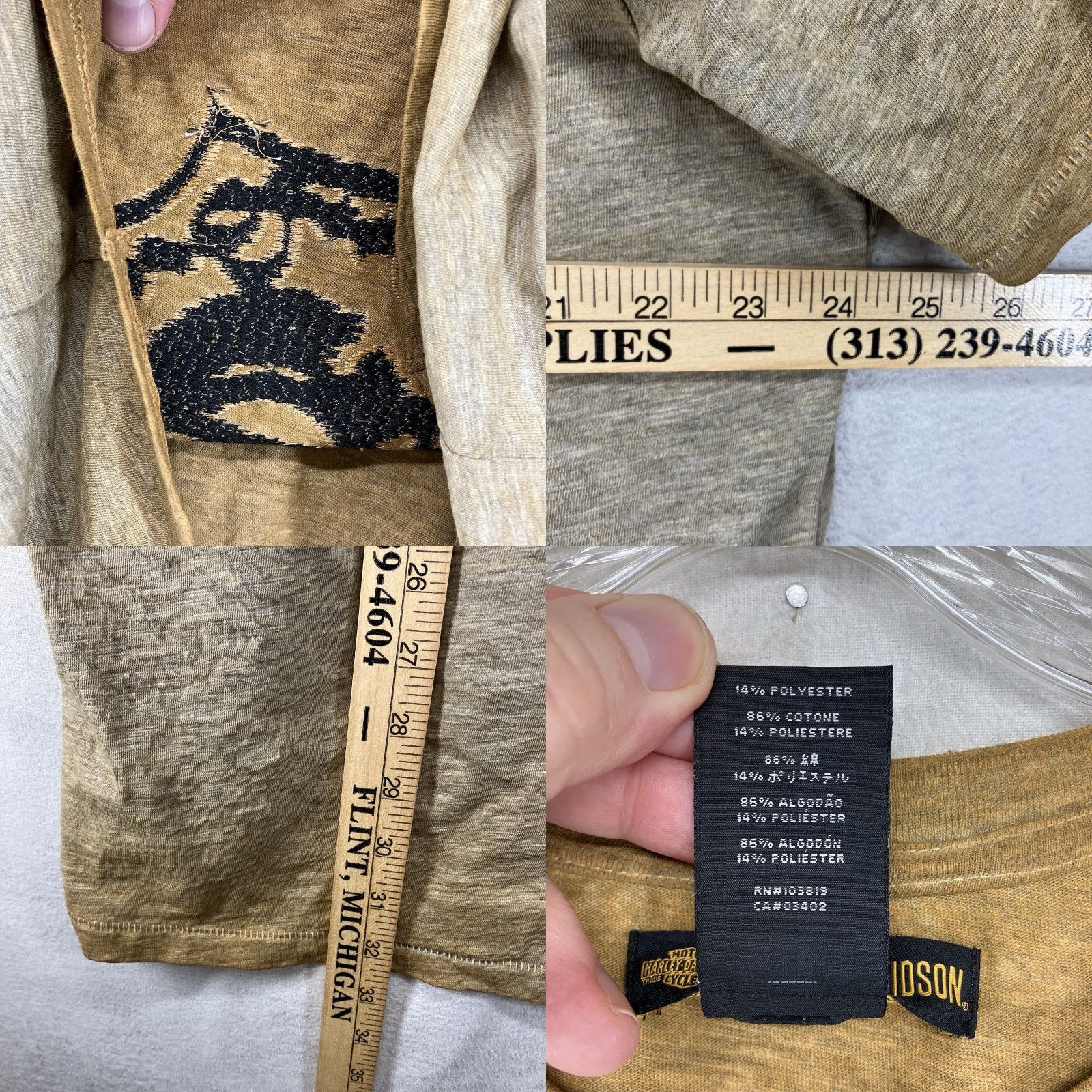 Harley Davidson VINTAGE Harley-Davidson T Shirt Mens 2XL Beige Short Sleeve Crew Neck Embroidered Logo Geometric Breathable Lightweight Retro Rustic Look Size US XXL / EU 58 / 5 - 10 Thumbnail