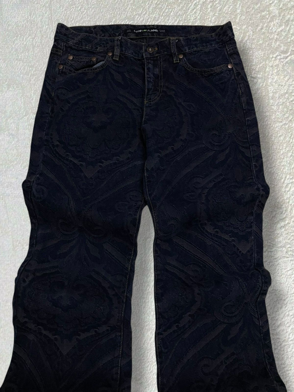 Designer × Japanese Brand × Vintage Vintage Designer DKNY Iconic Paisley Design Flared Denim Size US 30 / EU 46 - 6 Thumbnail