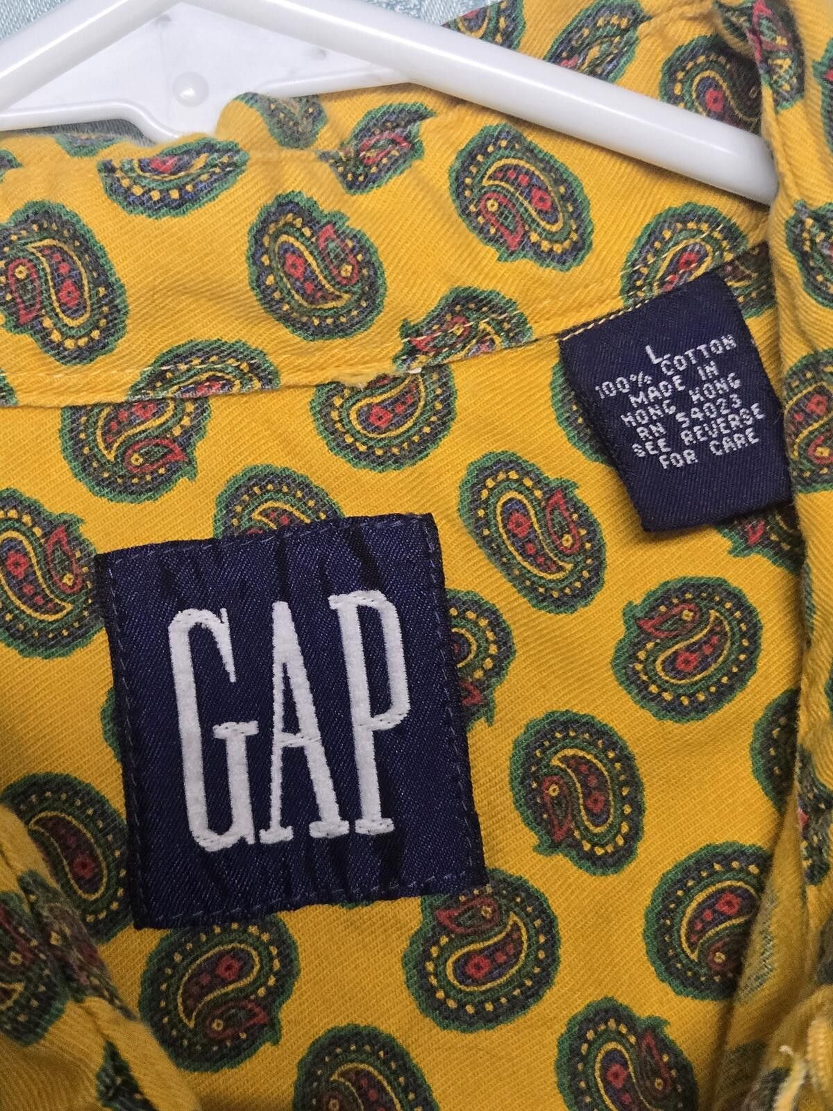 Gap Yellow 90s Gap Sz L Button-up Short-Sleeve Shirt Preppy Size US L / EU 52-54 / 3 - 7 Thumbnail