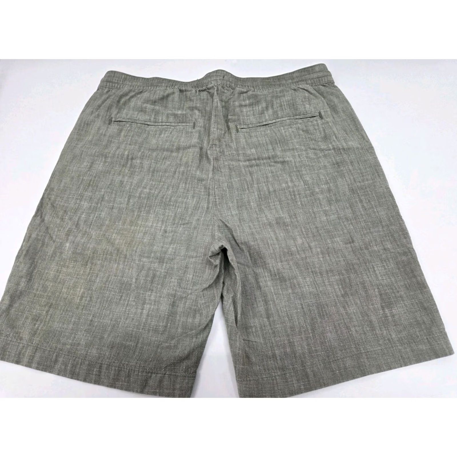 Banana Republic Banana Republic Mens Chino Cotton Casual Shorts Size 33 Green Solid Flat Front Elastic Drawstring 8in Inseam Reg Men Size US 33 - 2 Thumbnail