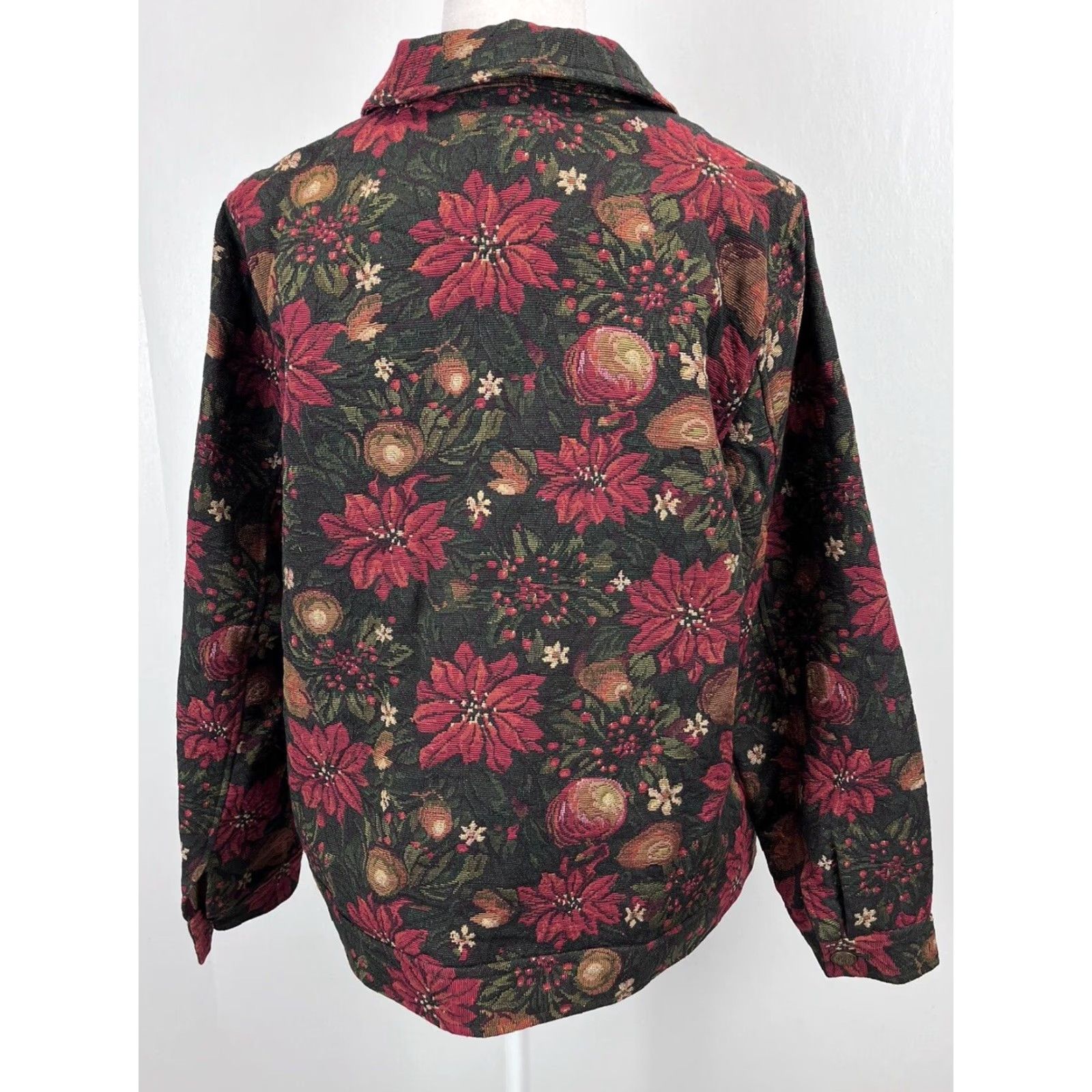 Vintage Vintage The Tog Shop Jacket New Christmas Tapestry Sz Large Poinsettia Grandma Size L / US 10 / IT 46 - 3 Thumbnail