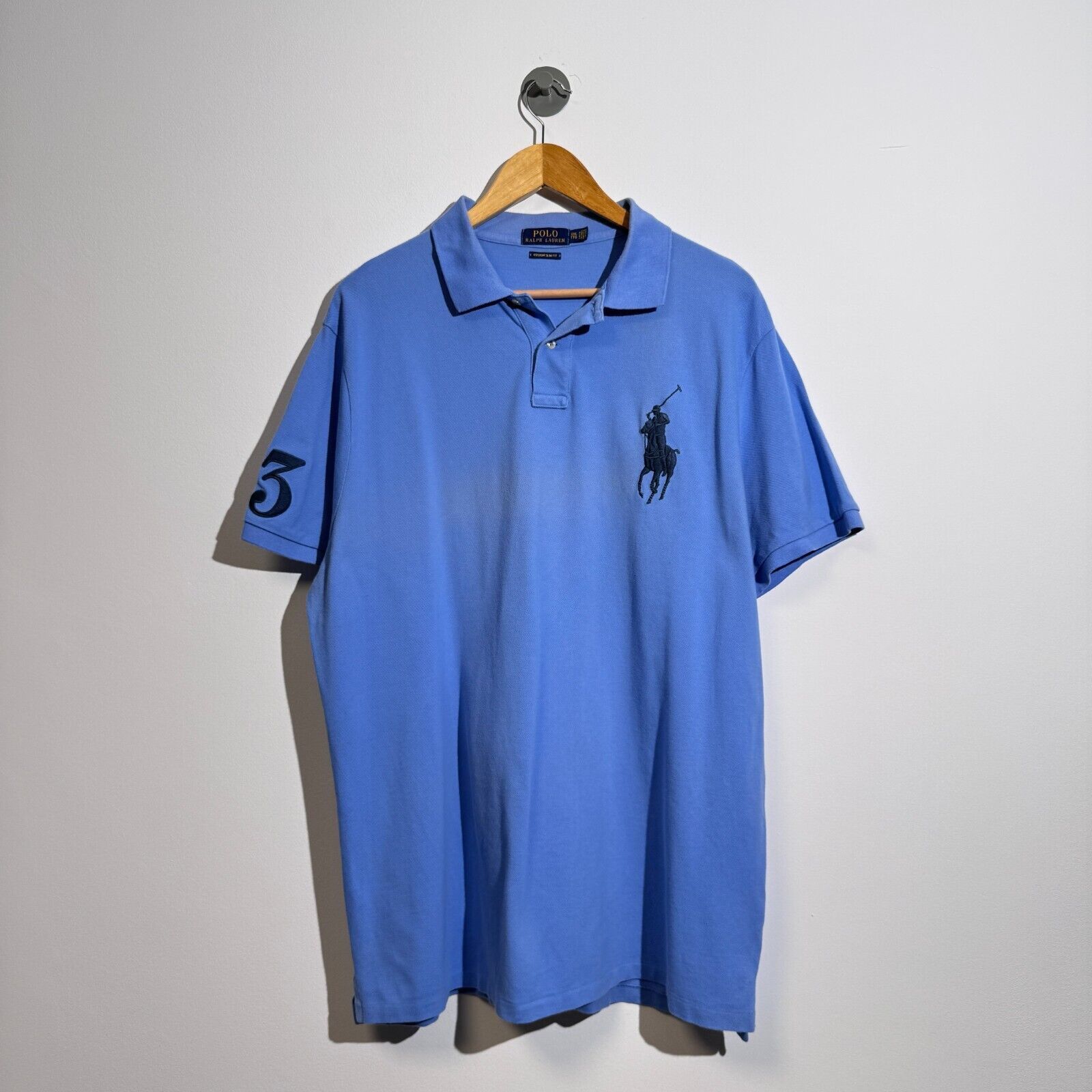 Ralph Lauren × Vintage Vintage Ralph Lauren Unisex Blue Cotton Polo Shirt Size XXL Size US XXL / EU 58 / 5 - 1 Thumbnail