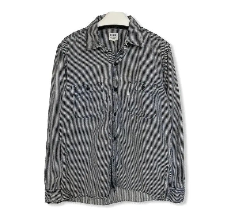 Edwin Japanese Edwin Workers Hickory Style Button Up Shirt 👕 Size US M / EU 48-50 / 2 - 1 Thumbnail