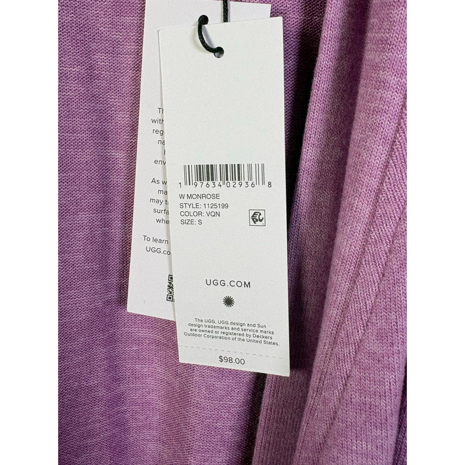 Ugg 1043 NWT UGG Women's Monrose Robe Size Small Violet Size ONE SIZE - 2 Thumbnail