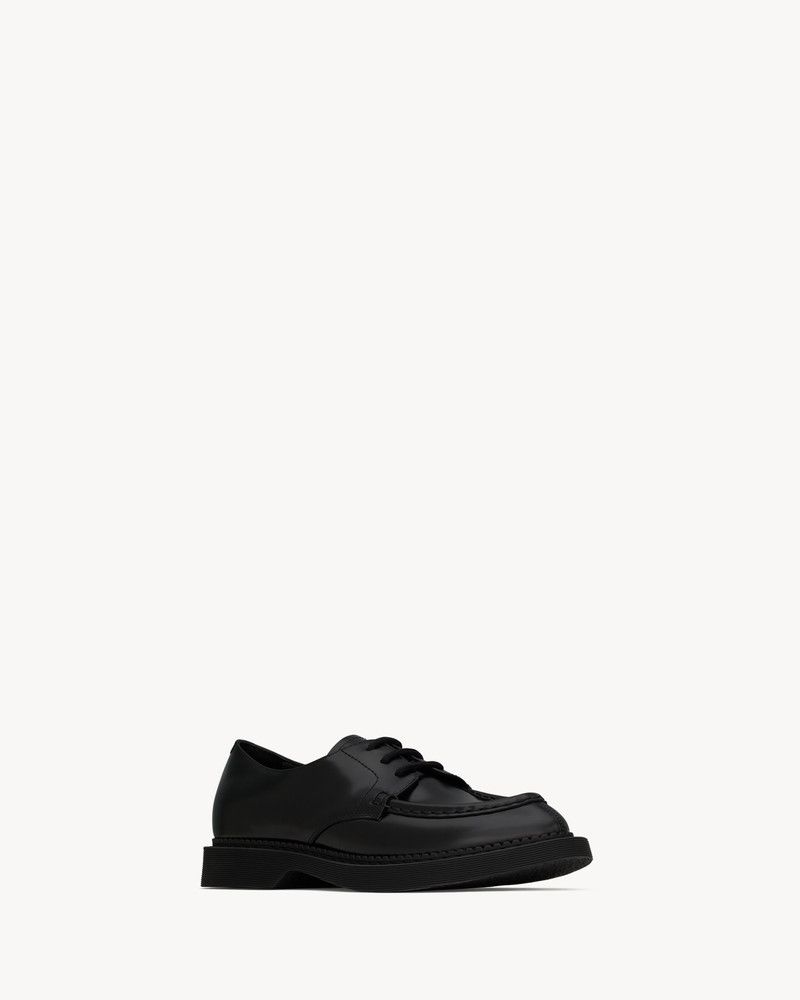 Saint Laurent Paris o1s1wg110126 800693 Wim Derbies Shoes Smooth Leather Black Size US 9.5 / EU 42-43 - 3 Thumbnail