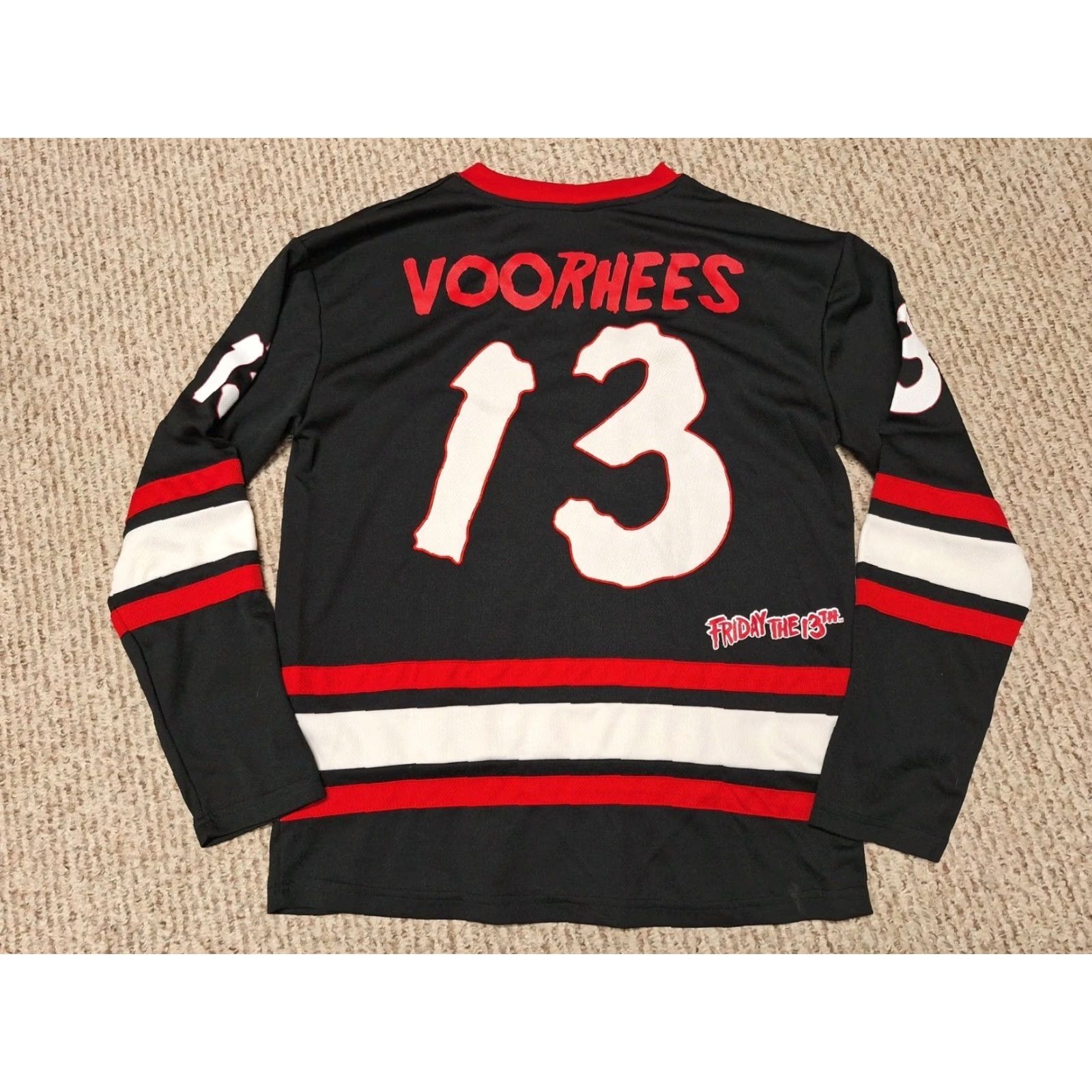 Vintage Friday The 13th Jason Voorhees Hockey Jersey Shirt M Horror Movie Tv Shirt Mens Black Jersey Tee Size US M / EU 48-50 / 2 - 3 Thumbnail