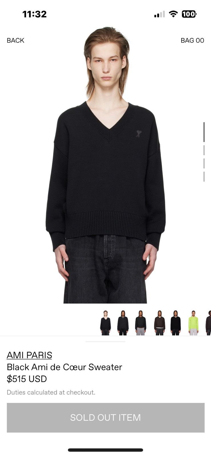 AMI Ami Paris V-Neck Sweater Size US L / EU 52-54 / 3 - 1 Thumbnail