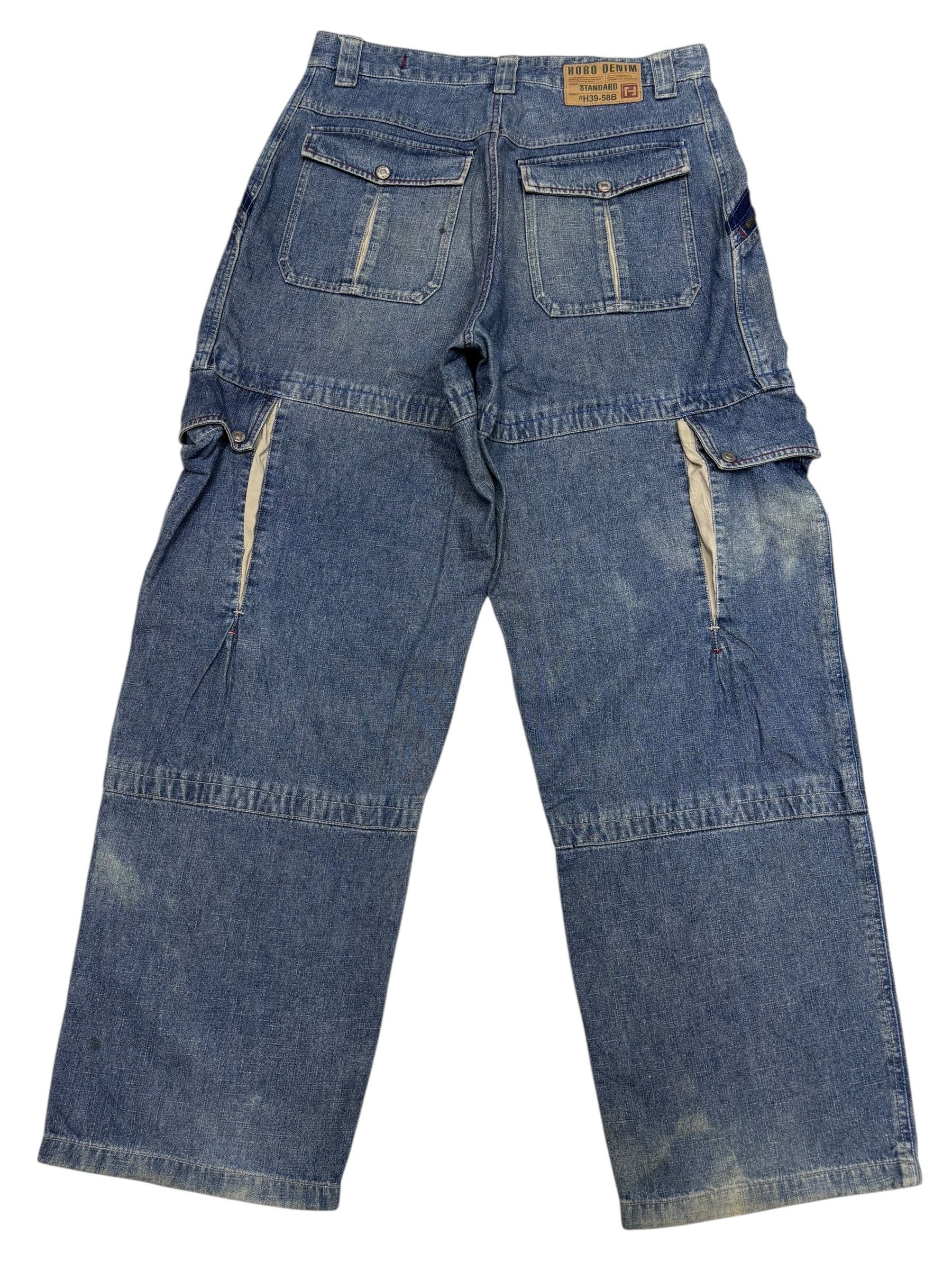 JNCO 🔥HOBO BAGGY MULTIPOCKET CARGO DENIM JEANS Size US 34 / EU 50 - 2 Thumbnail