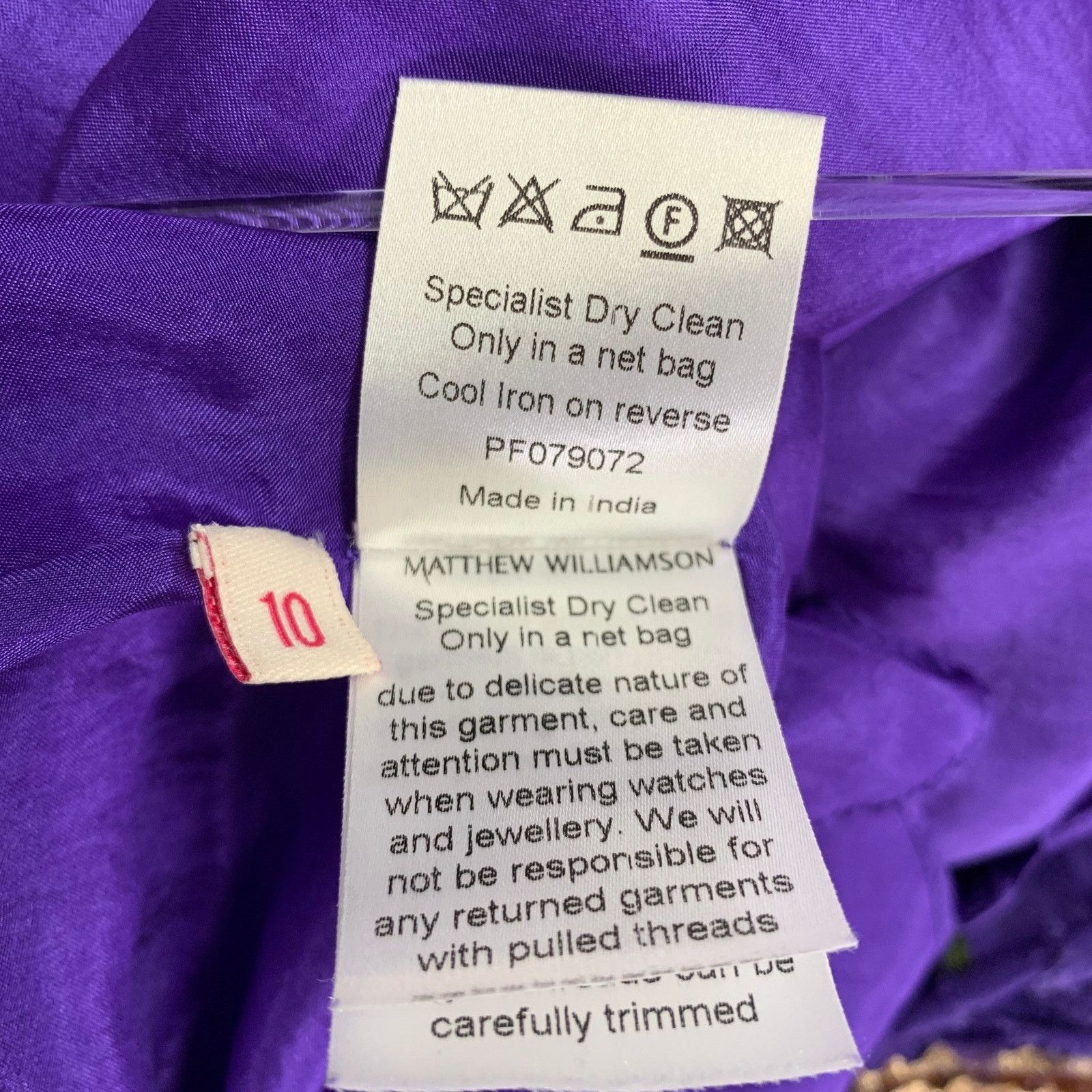 Matthew Williamson Size 10 Purple Gold Silk Embroidered Sleeveless Dress Size L / US 10 / IT 46 - 10 Thumbnail