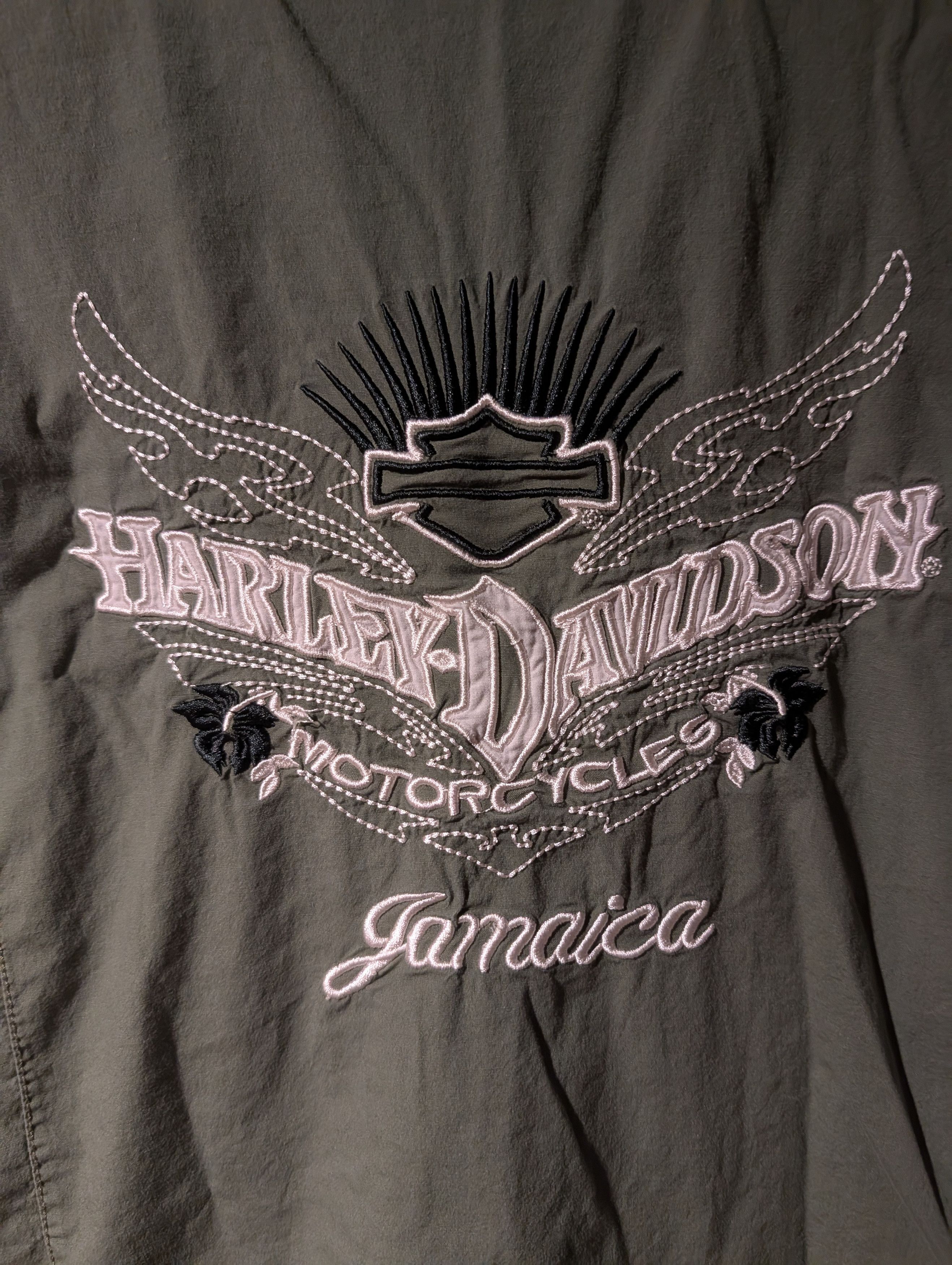 Harley Davidson Harley Davidson Jamaica Shirt Womens M Embroidered Button Up Size M / US 6-8 / IT 42-44 - 2 Thumbnail