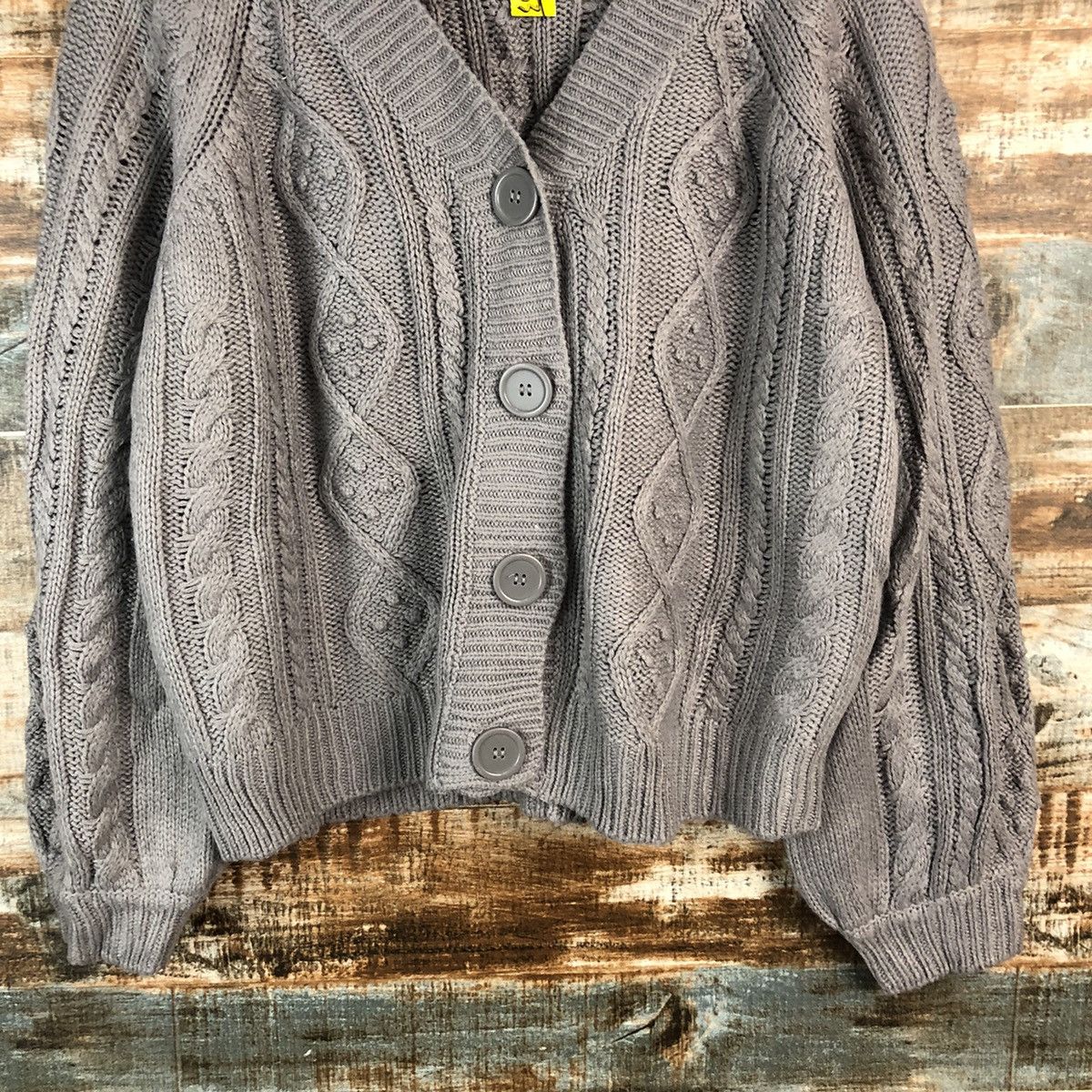 Aran Isles Knitwear × Japanese Brand Ehka Shop Grey Cardigan Knitwear #A1951 Size M / US 6-8 / IT 42-44 - 6 Thumbnail
