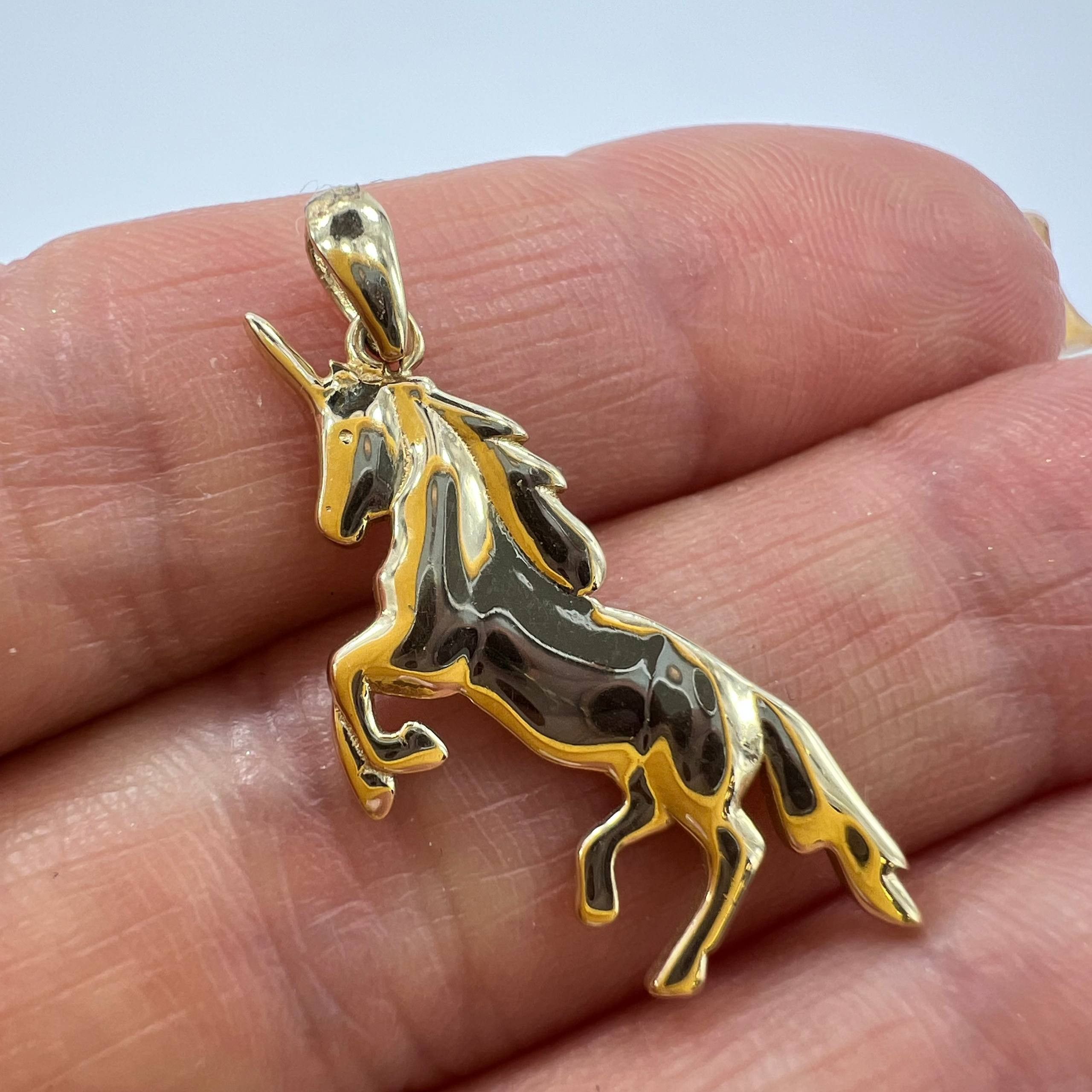 Other New 14K Gold Unicorn Pendant Italy Horse Gift for Her1.7g Size ONE SIZE - 5 Thumbnail