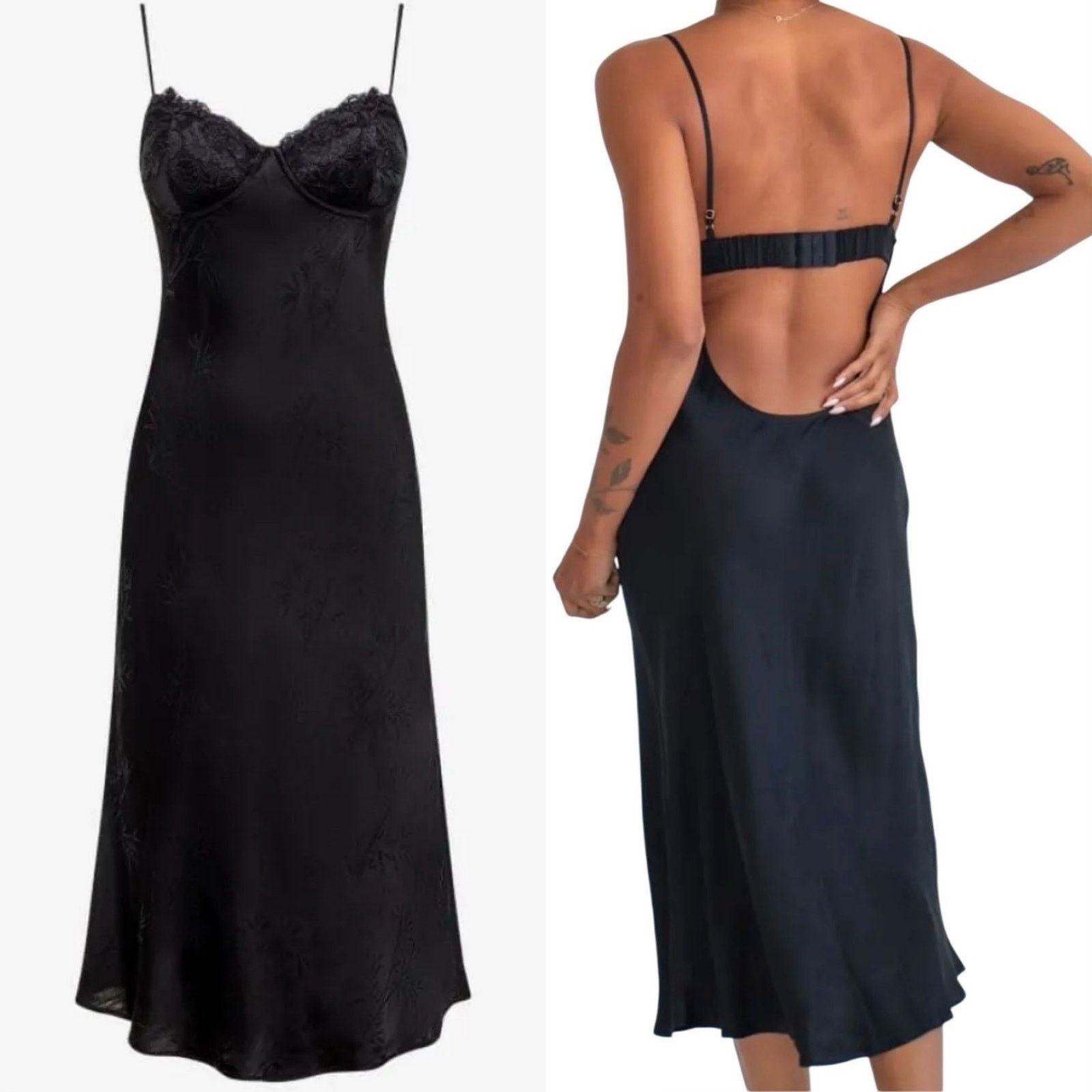 & Other Stories Rumored Negroni Midi Dress Black Bamboo MEDIUM Timeless NWT Size M / US 6-8 / IT 42-44 - 1 Thumbnail