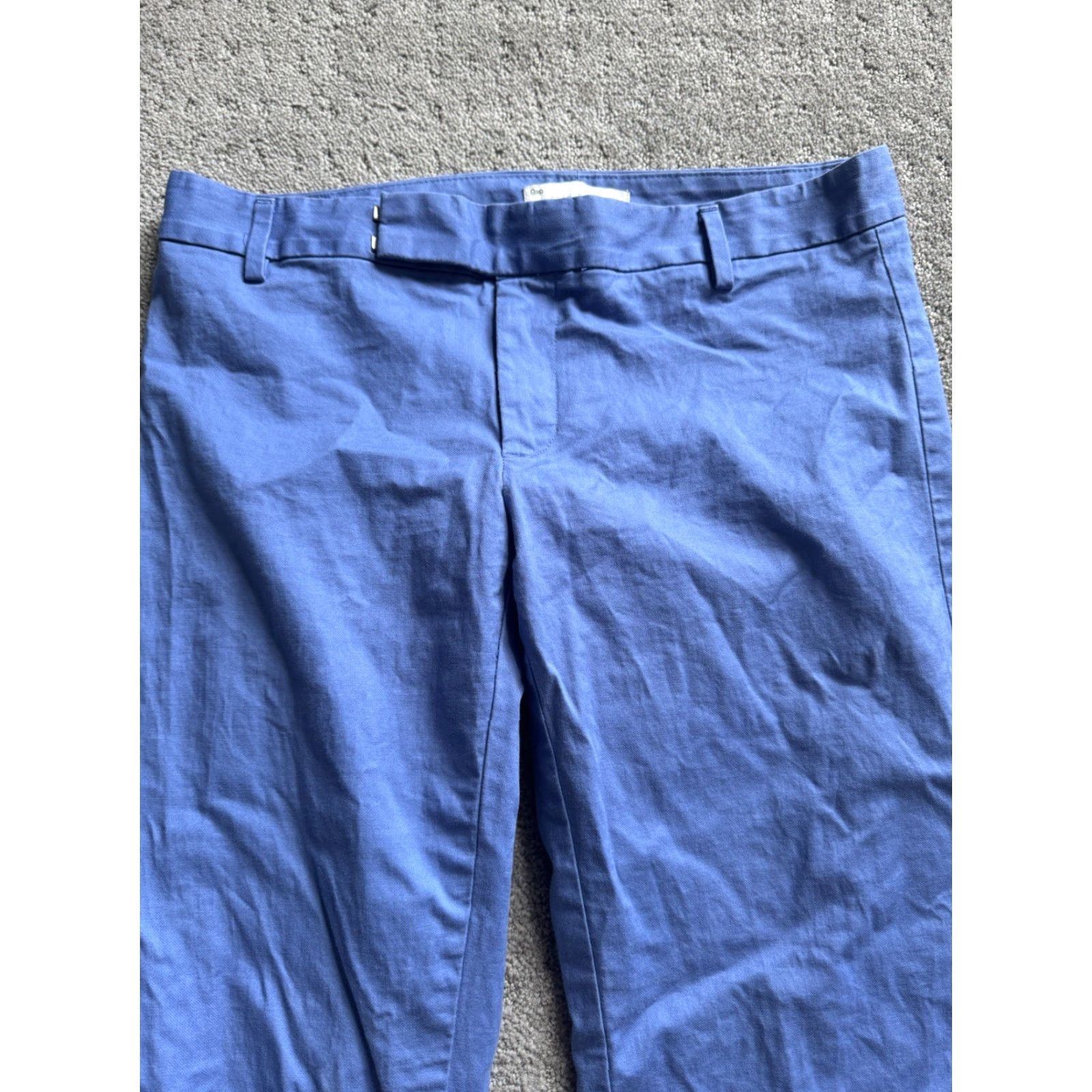 Gap VINTAGE Gap Slim Cropped Pants Women Size 4 Blue Cotton Blend Stretch Pockets 26in Inseam Slim-Fit Womens Size 27" / US 4 / IT 40 - 2 Thumbnail