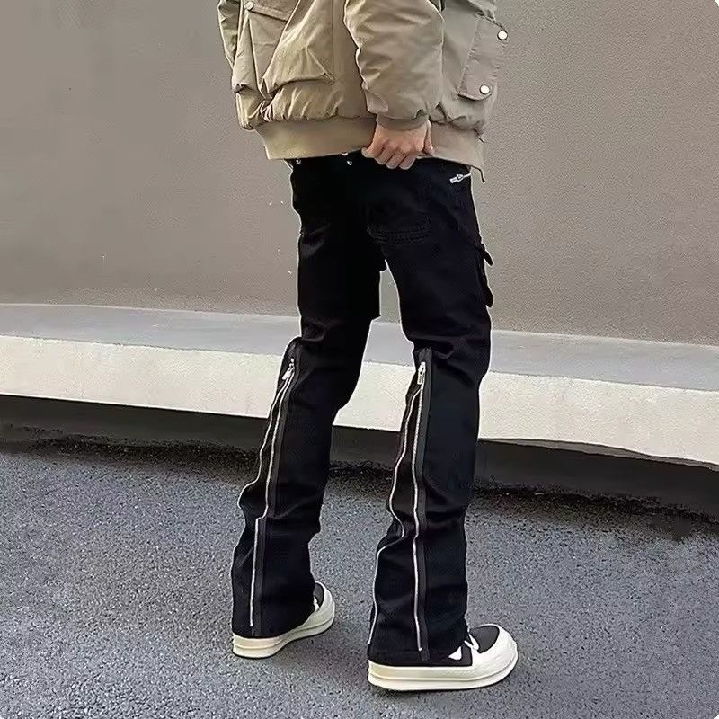 Japanese Brand × Jean Y2K Back Leg Zipper Flared Cargo Jeans Size US 30 / EU 46 - 4 Thumbnail