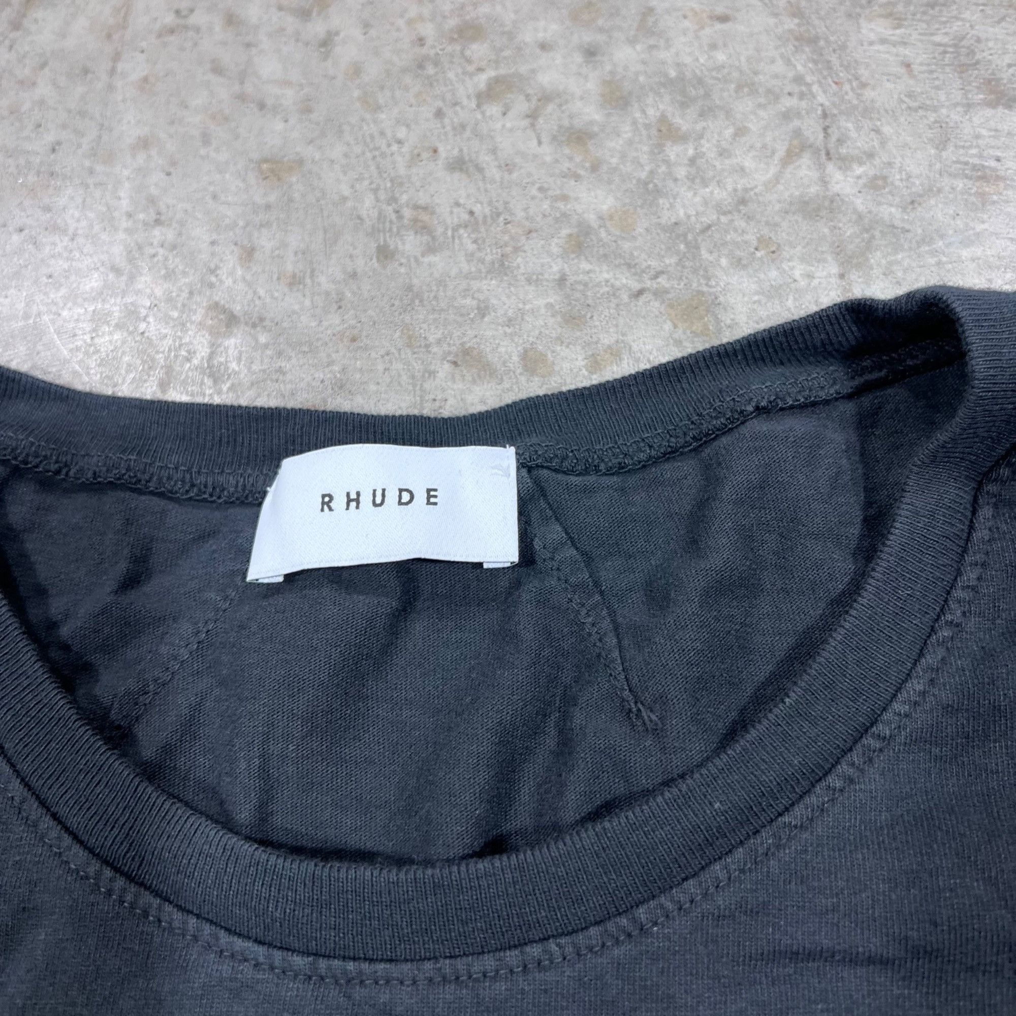 Rhude NEW RHUDE SIDE LOGO BLACK TEE SZ L Size US L / EU 52-54 / 3 - 4 Thumbnail