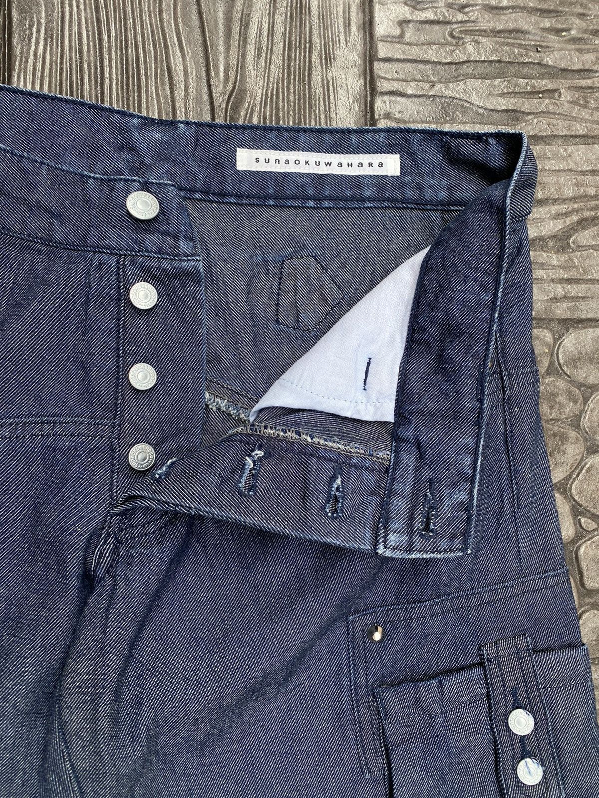 Issey Miyake SUNAO KUWAHARA by Issey Miyake Cargos Studded Indigo Jeans Size US 34 / EU 50 - 11 Thumbnail