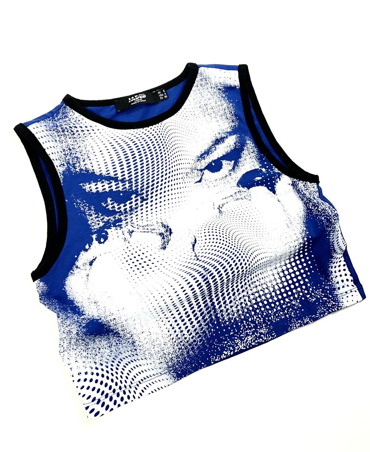 Jaded London Jeded london Y2K T-shirt Dotted Face Print 00's Crop Top Size S / US 4 / IT 40 - 2 Thumbnail