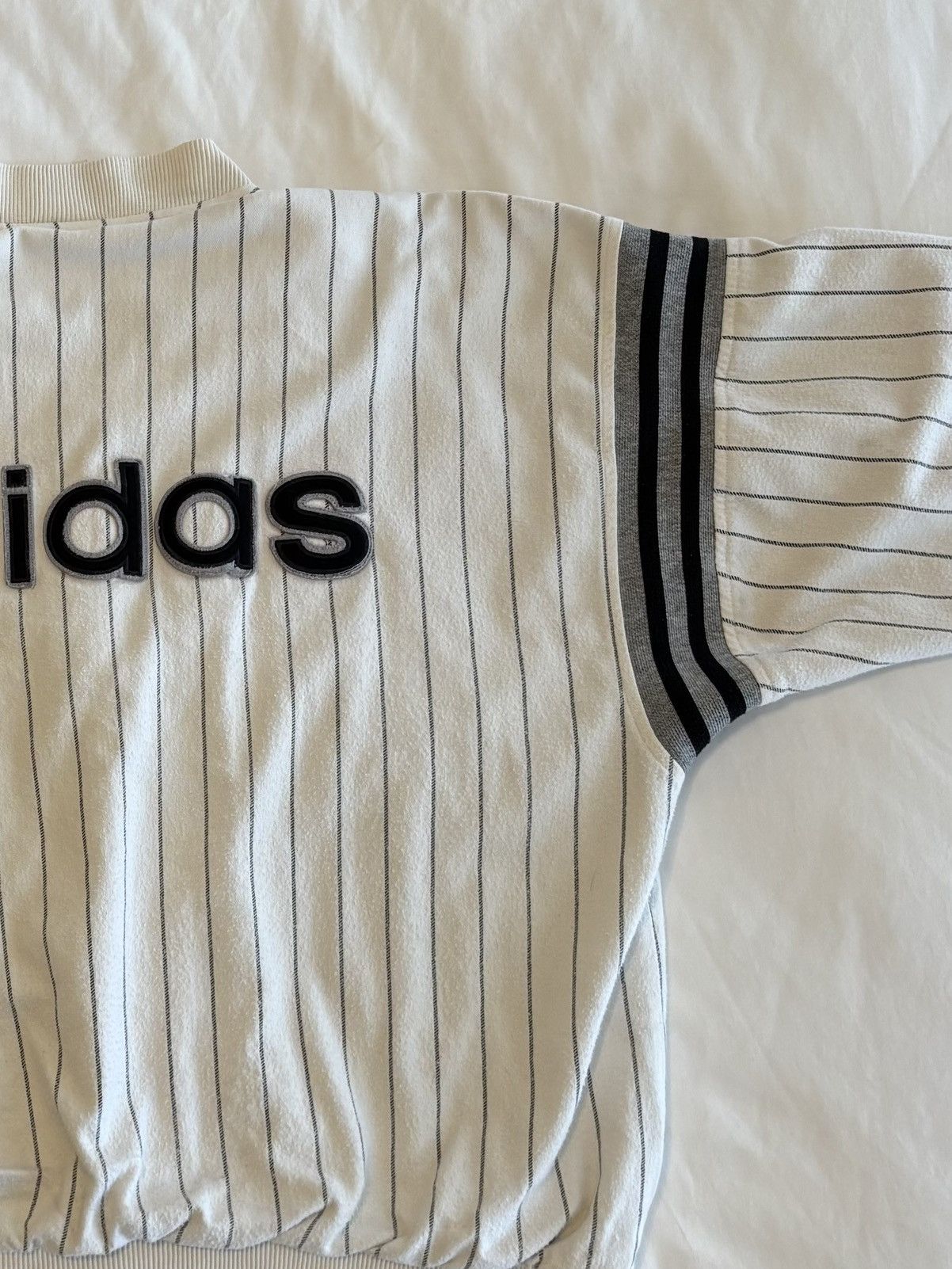Adidas × Vintage Vintage Adidas Pinstripe Jacket 80’s/90’s Vintage Size US L / EU 52-54 / 3 - 8 Thumbnail