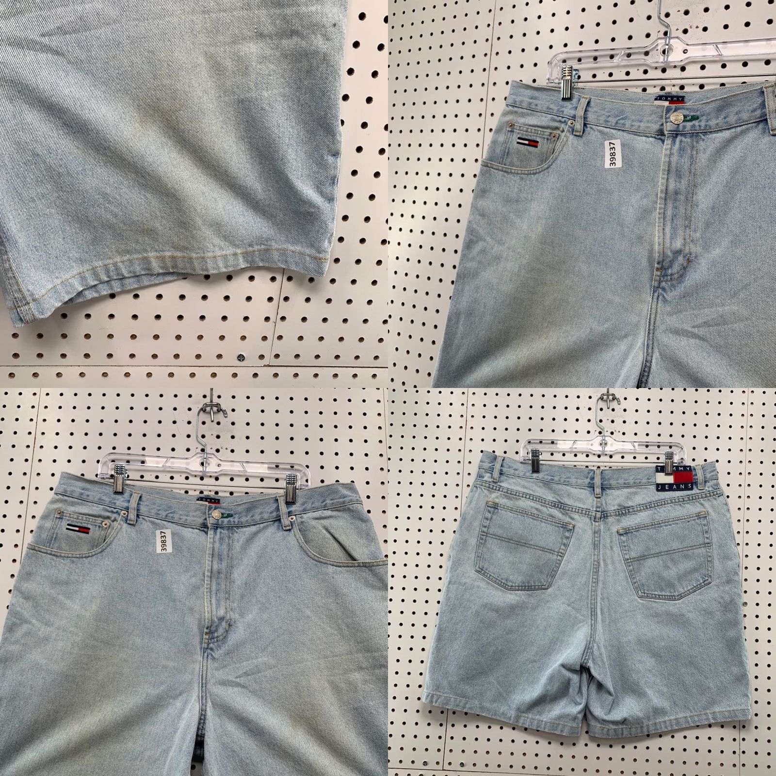 Tommy Hilfiger VINTAGE Tommy Hilfiger Denim Shorts Mens Size 40 Light Wash Flag Logo Bermuda 7in Inseam Mens Size US 40 / EU 56 - 8 Thumbnail