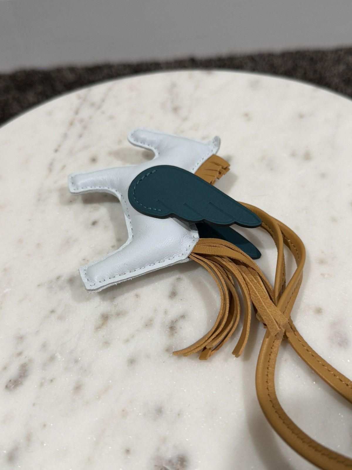 Hermes Hermes Blue/Brown Leather MM Rodeo Pegasus Horse Bag Charm Size ONE SIZE - 6 Thumbnail