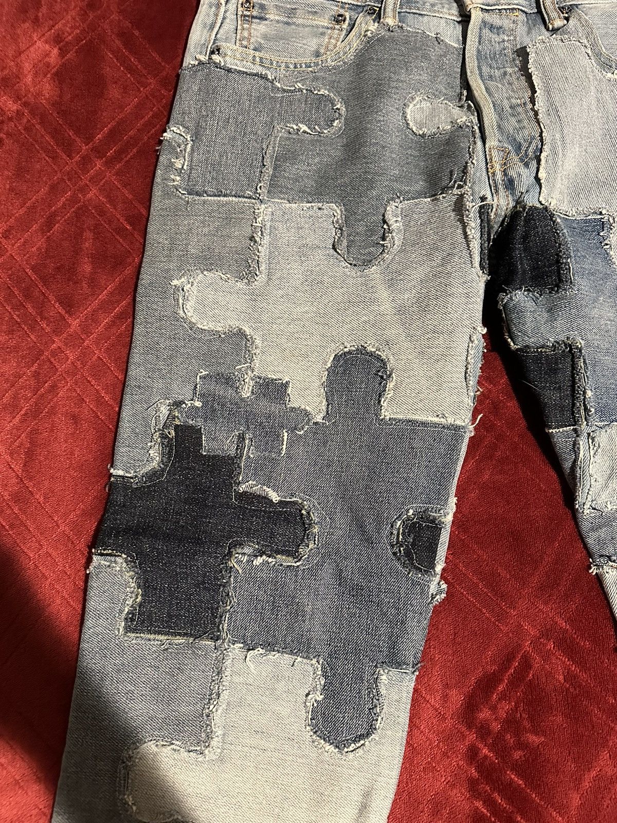 Designer × Vintage Roughcut Puzzle Piece Denim Size US 30 / EU 46 - 3 Thumbnail