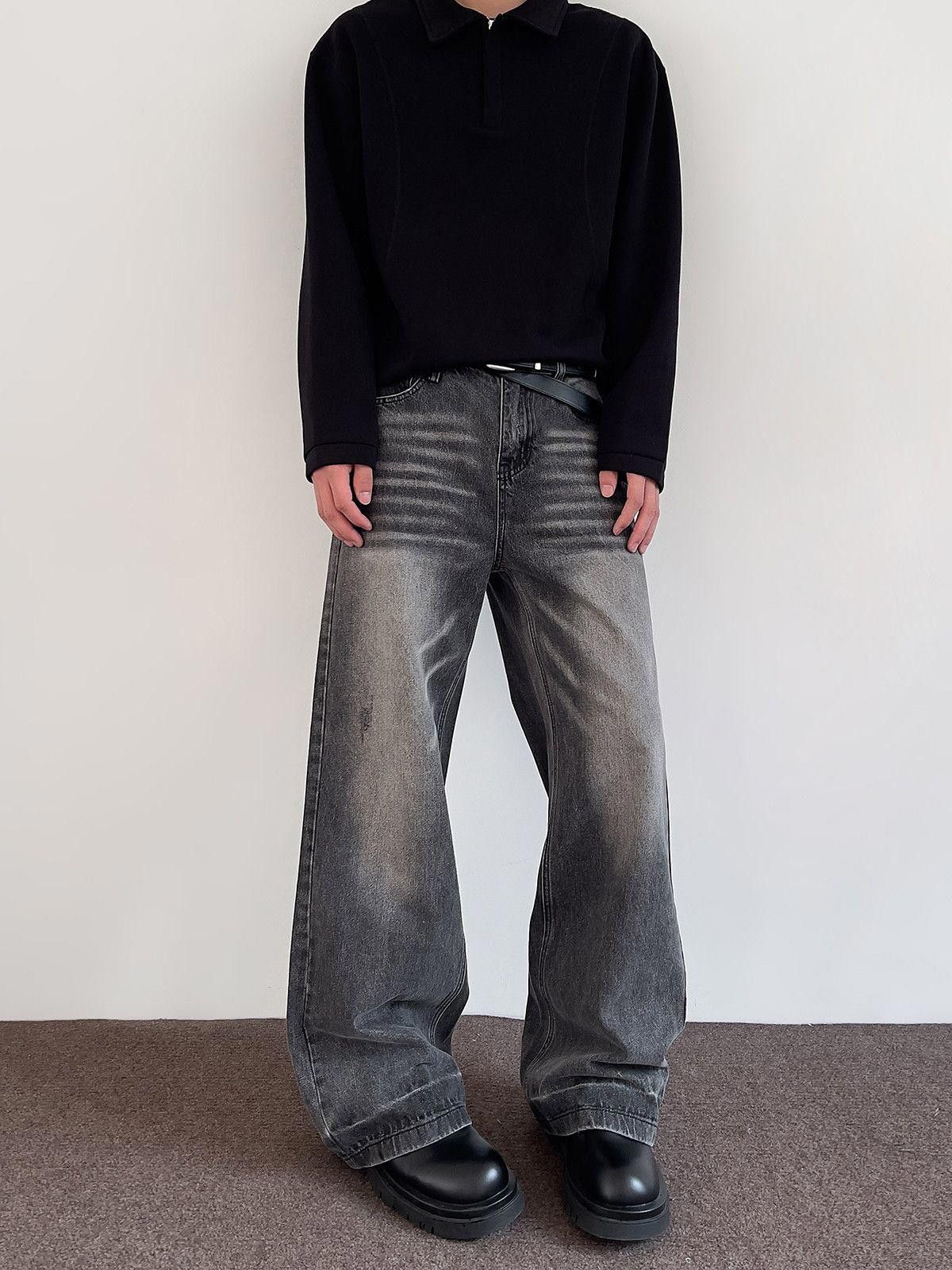 Jean × Vintage Gray Wide Leg Jeans Size US 30 / EU 46 - 1 Thumbnail