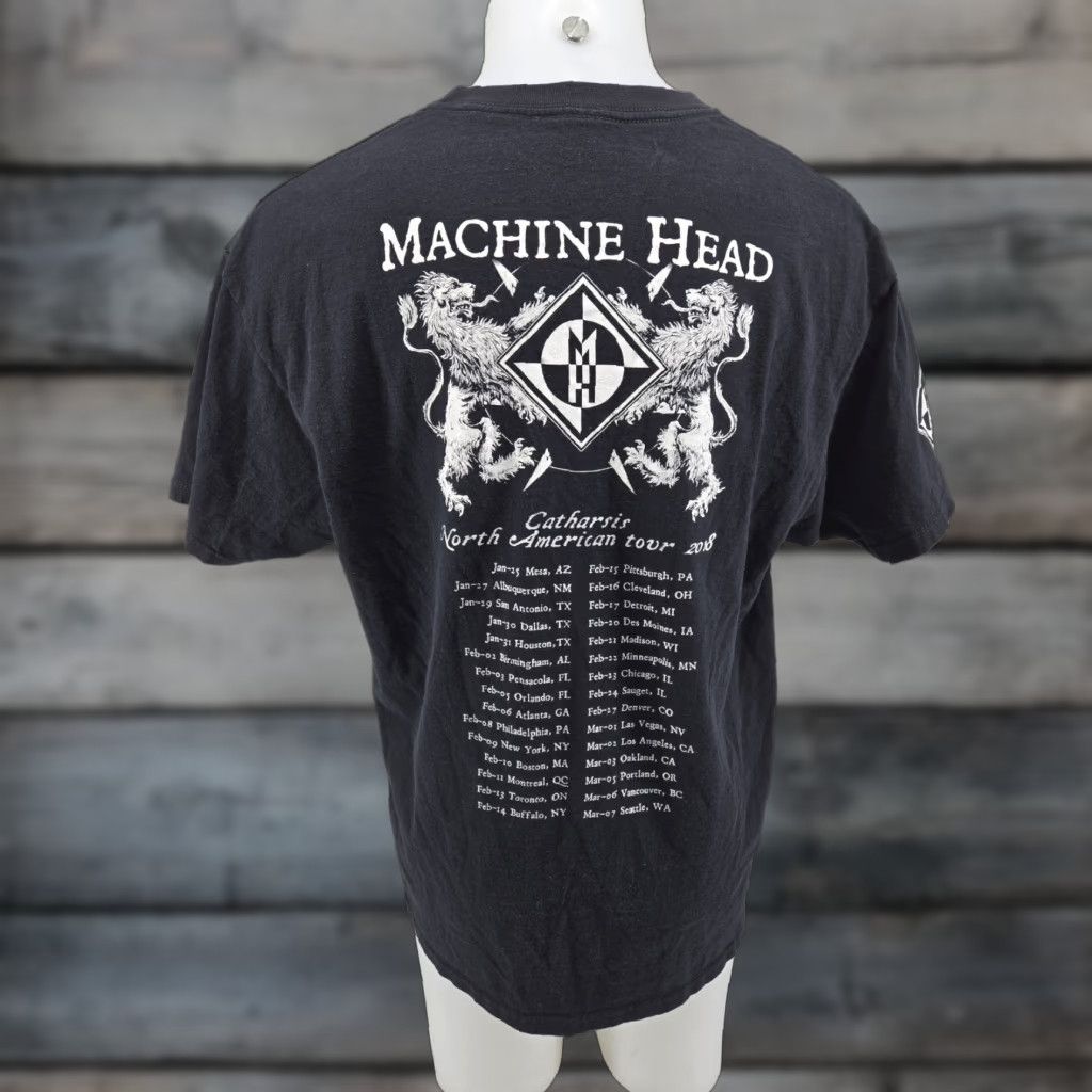 Vintage MACHINE HEAD Catharsis American Tour 2018 MENS 2-SIDED BLACK T-SHIRT XL Size US XL / EU 56 / 4 - 1 Thumbnail
