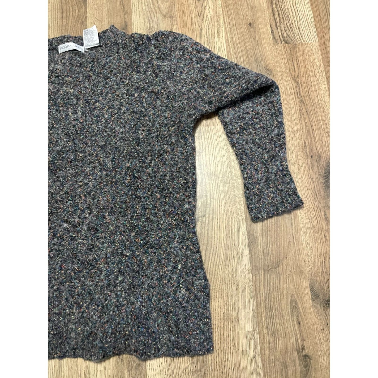 Vintage Victoria Jones Sweater Women's Small Gray Wool Blend Pullover Casual Knit Pullover Size S / US 4 / IT 40 - 4 Thumbnail