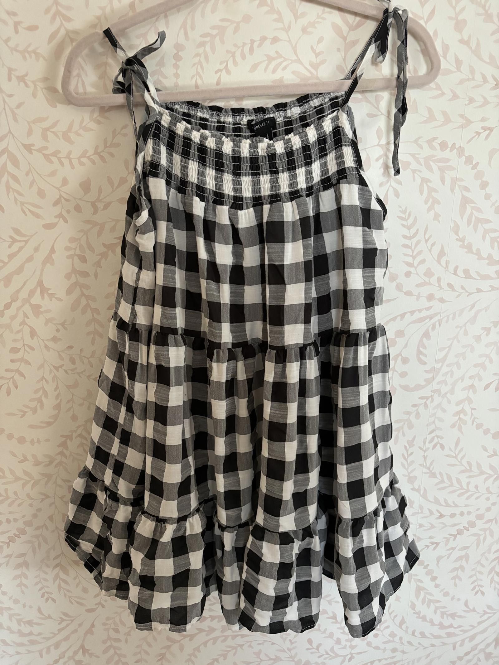 Designer NEW Chic Black and White Gingham Summer Dress Size M / US 6-8 / IT 42-44 - 4 Thumbnail