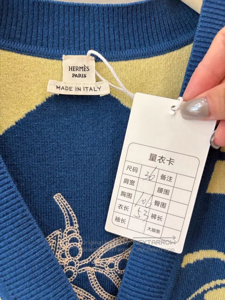 Hermes Hermes Cashmere Knit Open Cardigan with Back Embroidery Size XS / US 0-2 / IT 36-38 - 4 Thumbnail