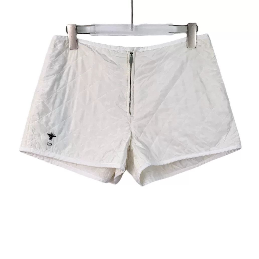 Dior dior white diamond pattern embroidered silk shorts Size US 38 / EU 54 - 1 Thumbnail