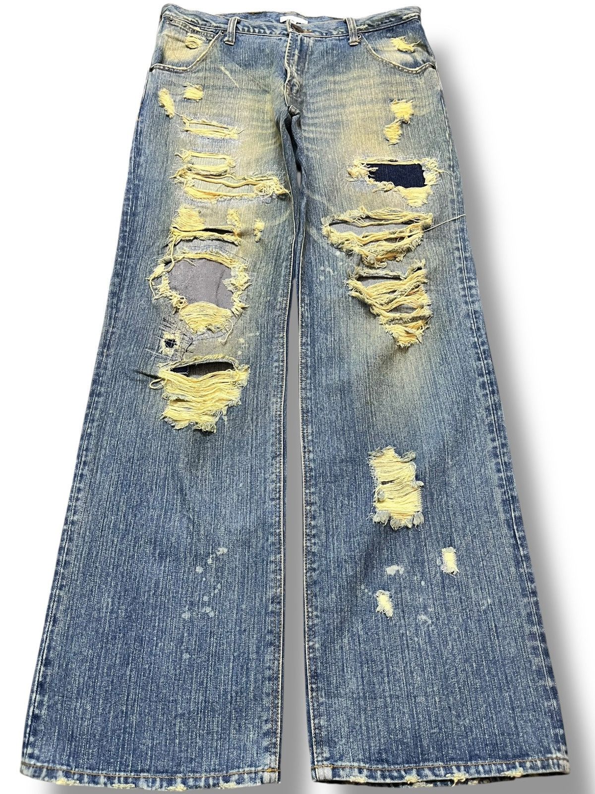 Hysteric Glamour Vintage Japanese Brand Mudwash Ripped Distressed Denim Size US 33 - 1 Thumbnail