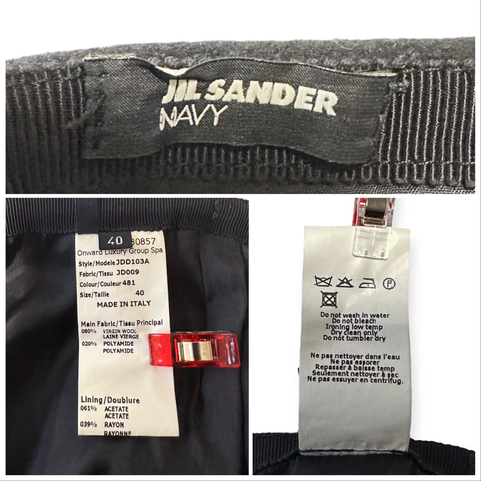 Jil Sander Jil Sander Navy Blue Wool Skirt, Size 40EU Size 28" / US 6 / IT 42 - 3 Thumbnail