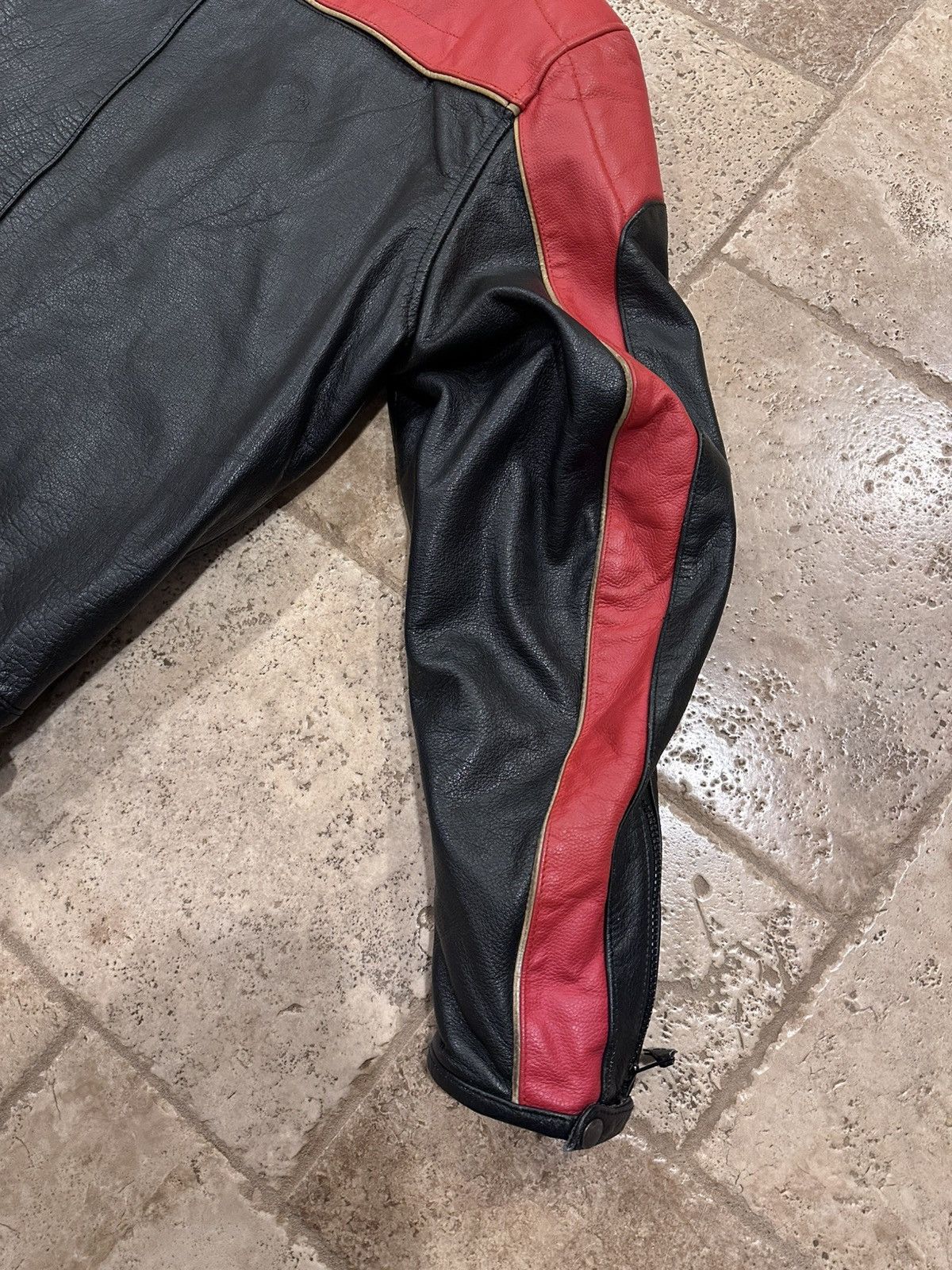 Vintage Vintage Xelement Red / Black Racer Moto Biker Leather Jacket Size US XXL / EU 58 / 5 - 8 Thumbnail