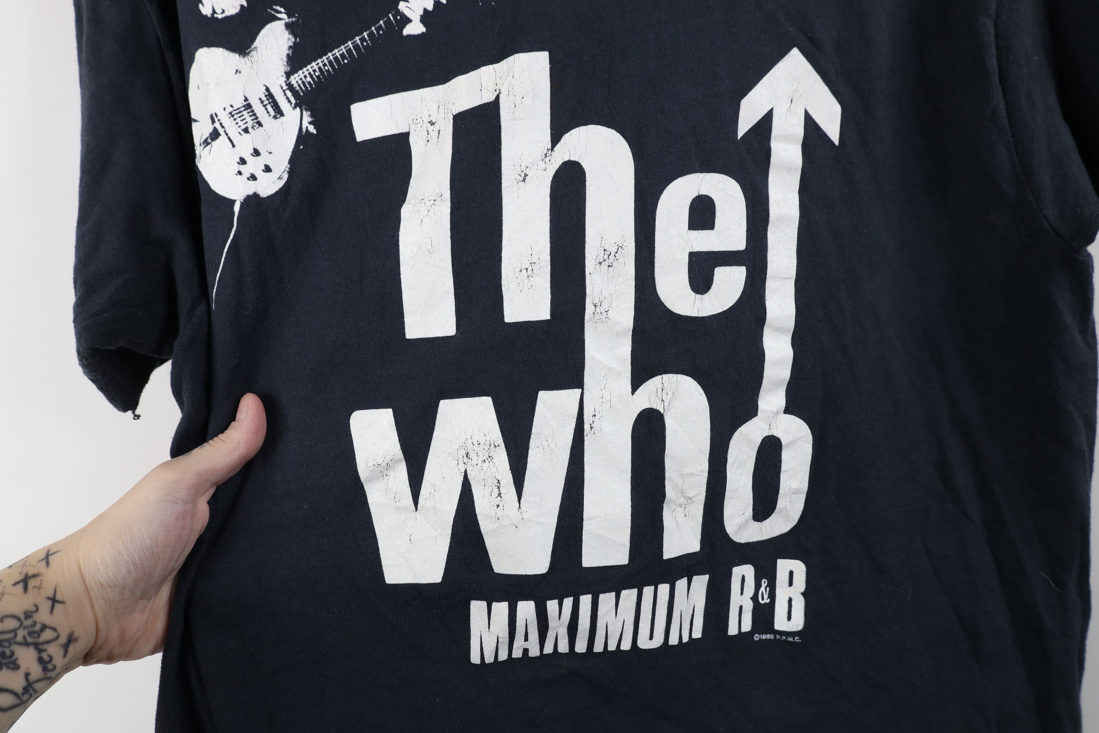 Vintage Vintage 80s Are Alright Tour The Who Band T-Shirt Black USA Size US XL / EU 56 / 4 - 7 Thumbnail