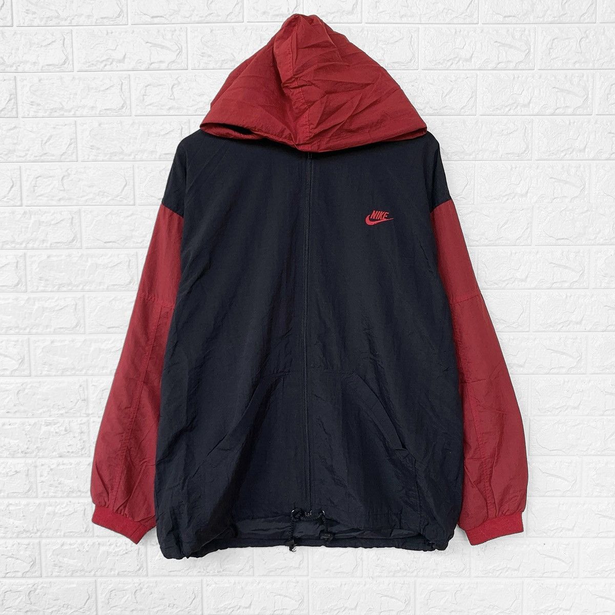Vintage Vintage 90s Nike JUST DO IT Windbreaker Hoodie Jacket Size US L / EU 52-54 / 3 - 2 Thumbnail