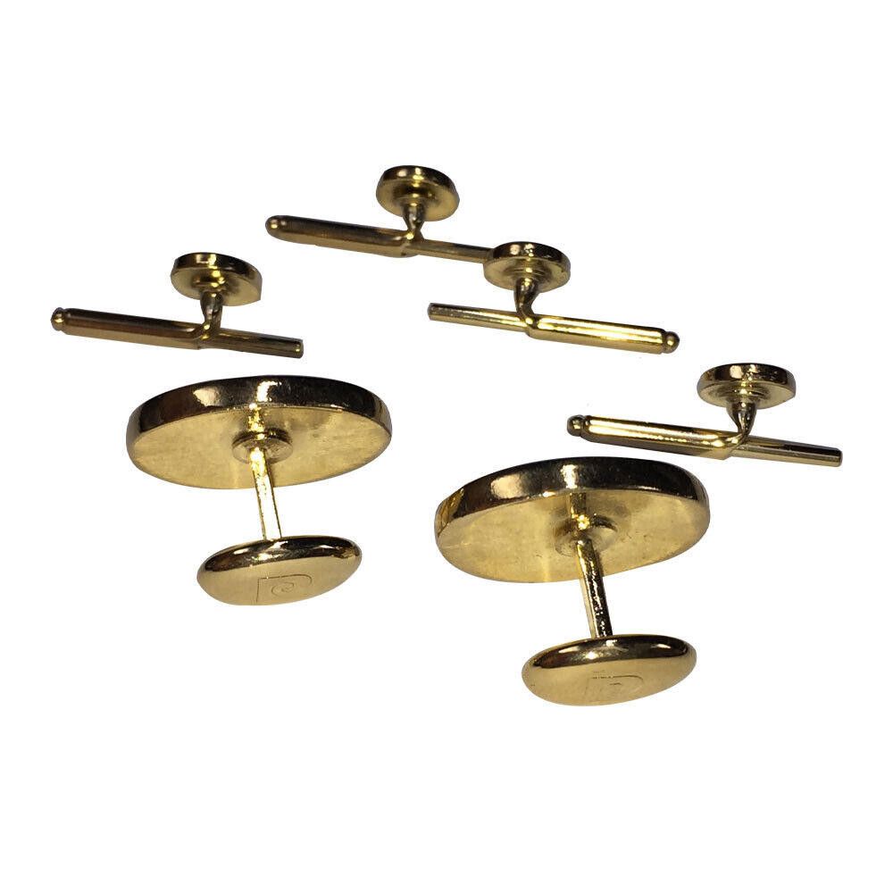 Pierre Cardin Pierre Cardin Gold and Onyx Cuff Links and Stud Set Size ONE SIZE - 4 Thumbnail