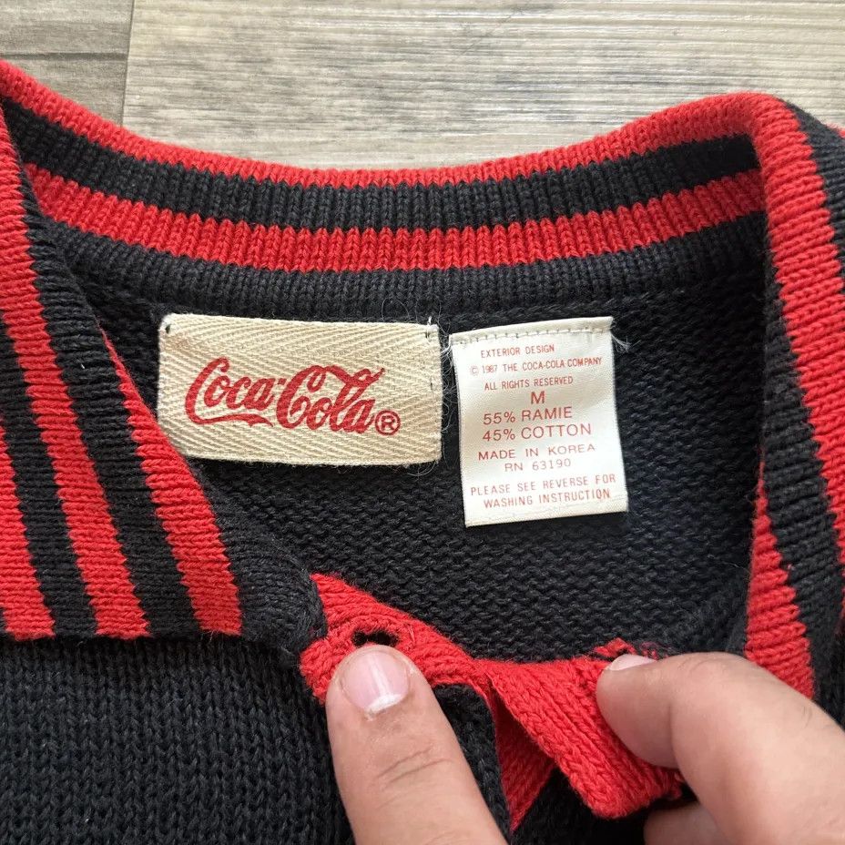 Coca Cola Vintage 80s Coca-Cola Rugby Sweater Size Medium Size US M / EU 48-50 / 2 - 4 Thumbnail