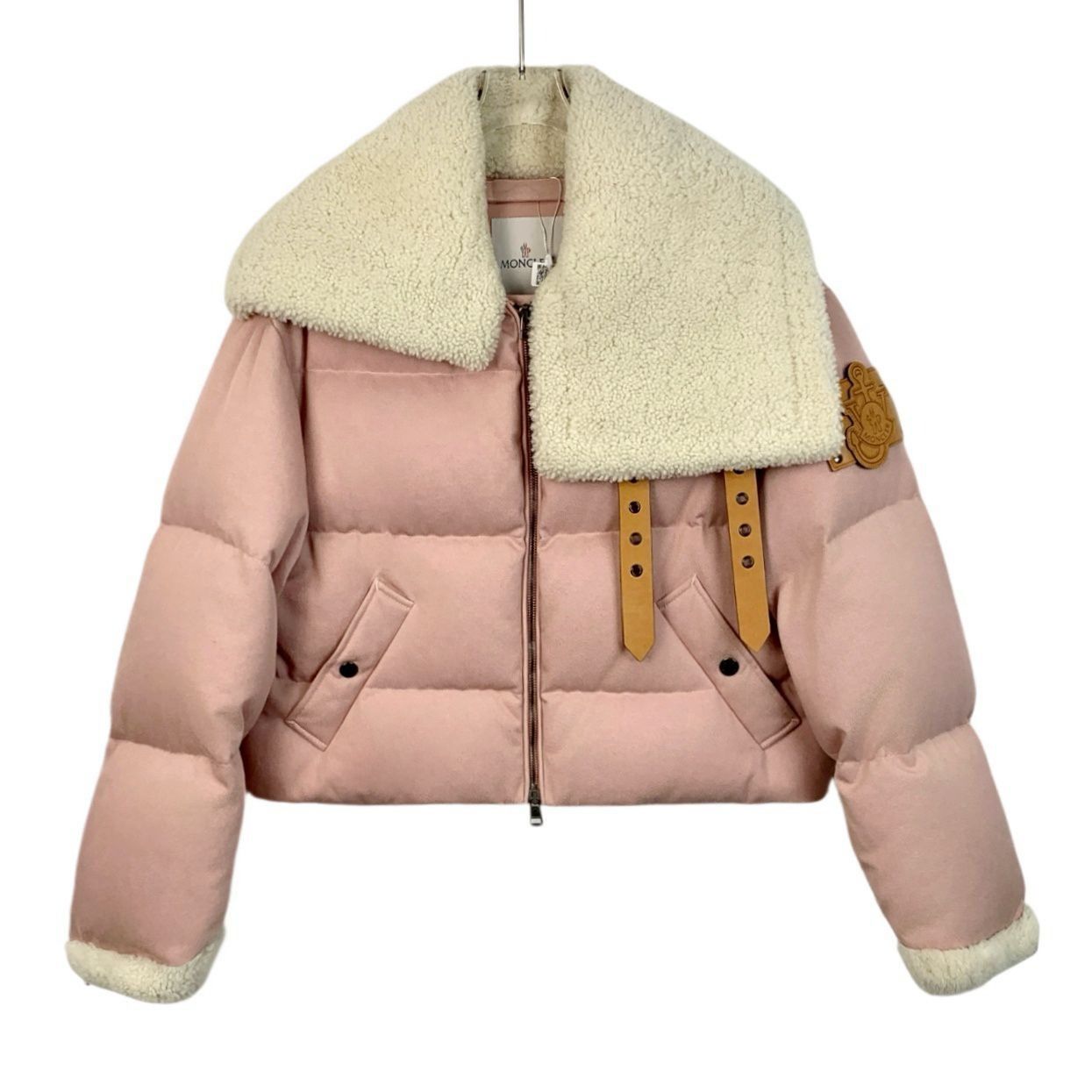 Moncler Moncler Pink Puffer Jacket With Shearling Collar Womens Size XXS / US 00 / IT 34 - 1 Thumbnail