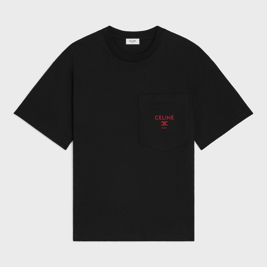 Celine o1d2blof0226 Cotton Jersey T-Shirt in Black Size US S / EU 44-46 / 1 - 1 Thumbnail