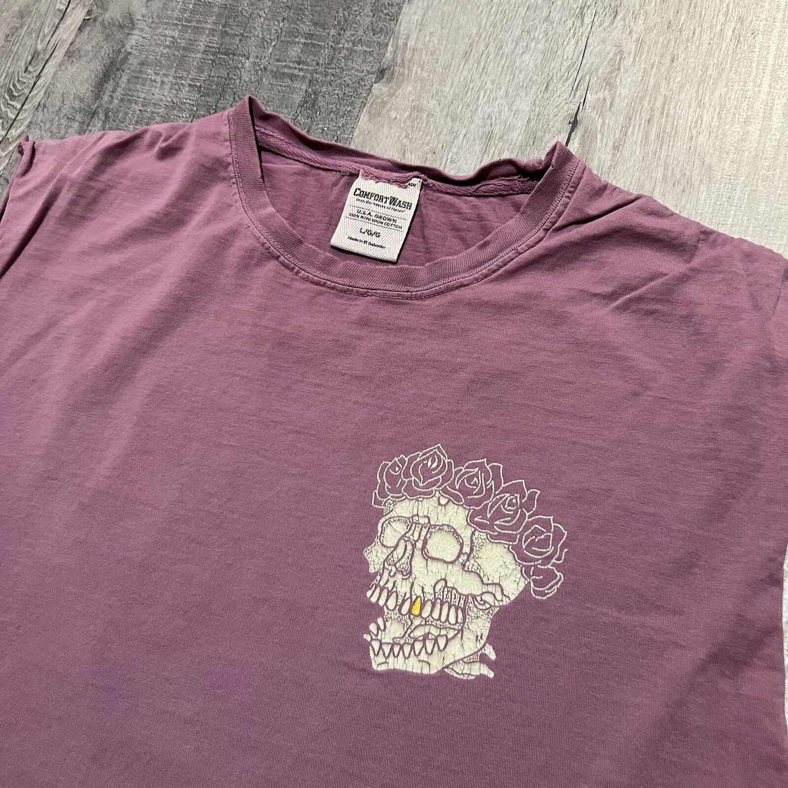 Comfort Colors Aarons Picks Grateful Dead Dancing Bear Cut Off Skull Shirt Size US L / EU 52-54 / 3 - 3 Thumbnail