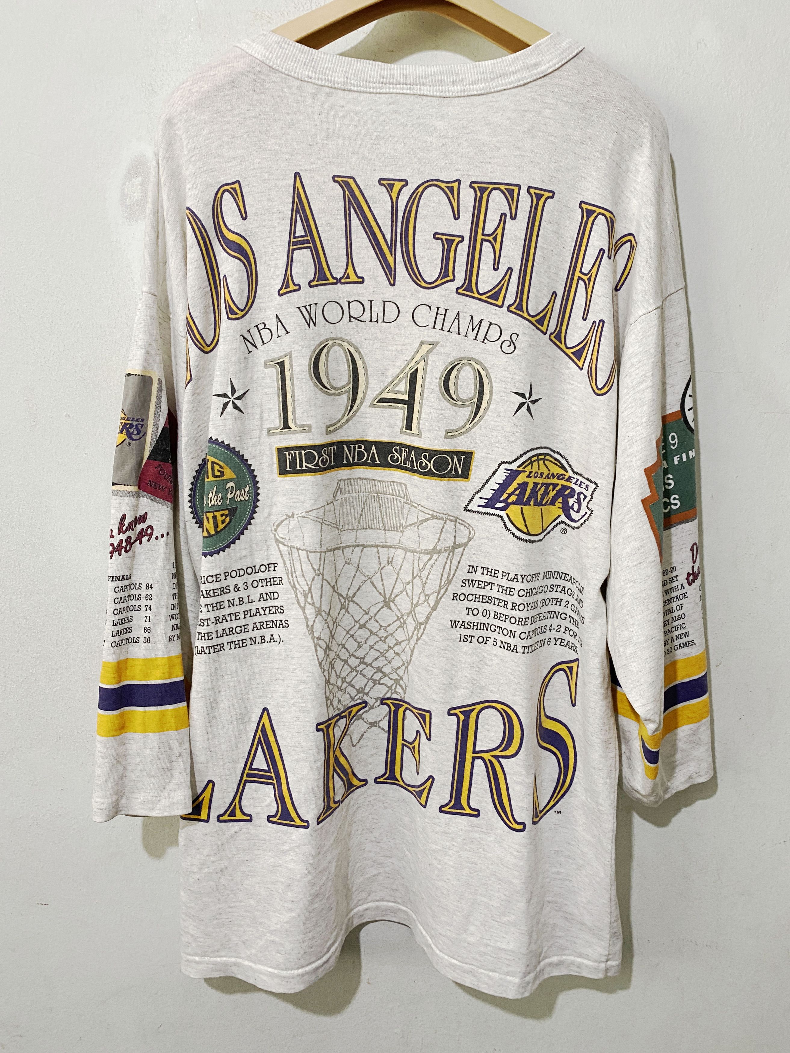 NBA Vintage LOS ANGELES LAKERS NBA World Champs 1985 Jesey Shirt Size US XL / EU 56 / 4 - 4 Thumbnail