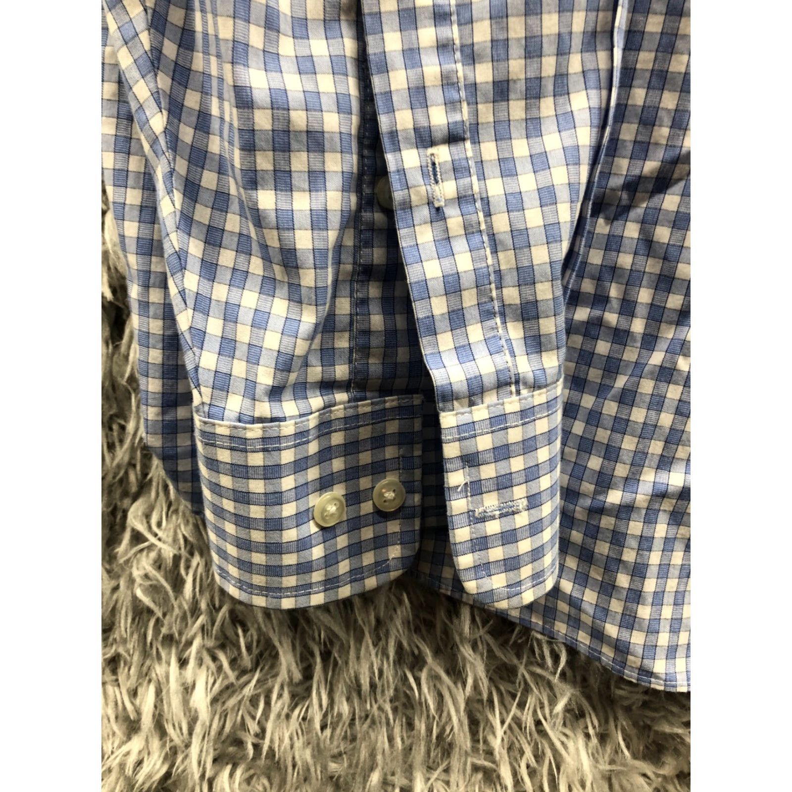 Arrow Arrow Shirt Mens 18 Blue Check Long Sleeve Button-Up No Iron Classic Fit Size US XXL / EU 58 / 5 - 2 Thumbnail