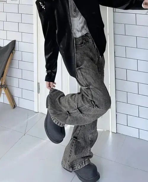 Japanese Brand × Jean Opium Cargo Flared Stack Jeans, Wide Leg, Bootcut, Stacked Size US 32 / EU 48 - 3 Thumbnail