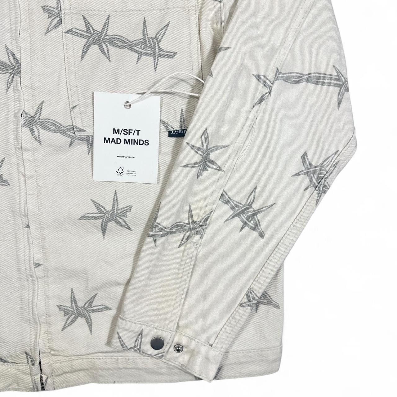 Misfits Misfit Mad Minds Barbed Wire Cream Denim Jacket Medium NWT Size US M / EU 48-50 / 2 - 3 Thumbnail