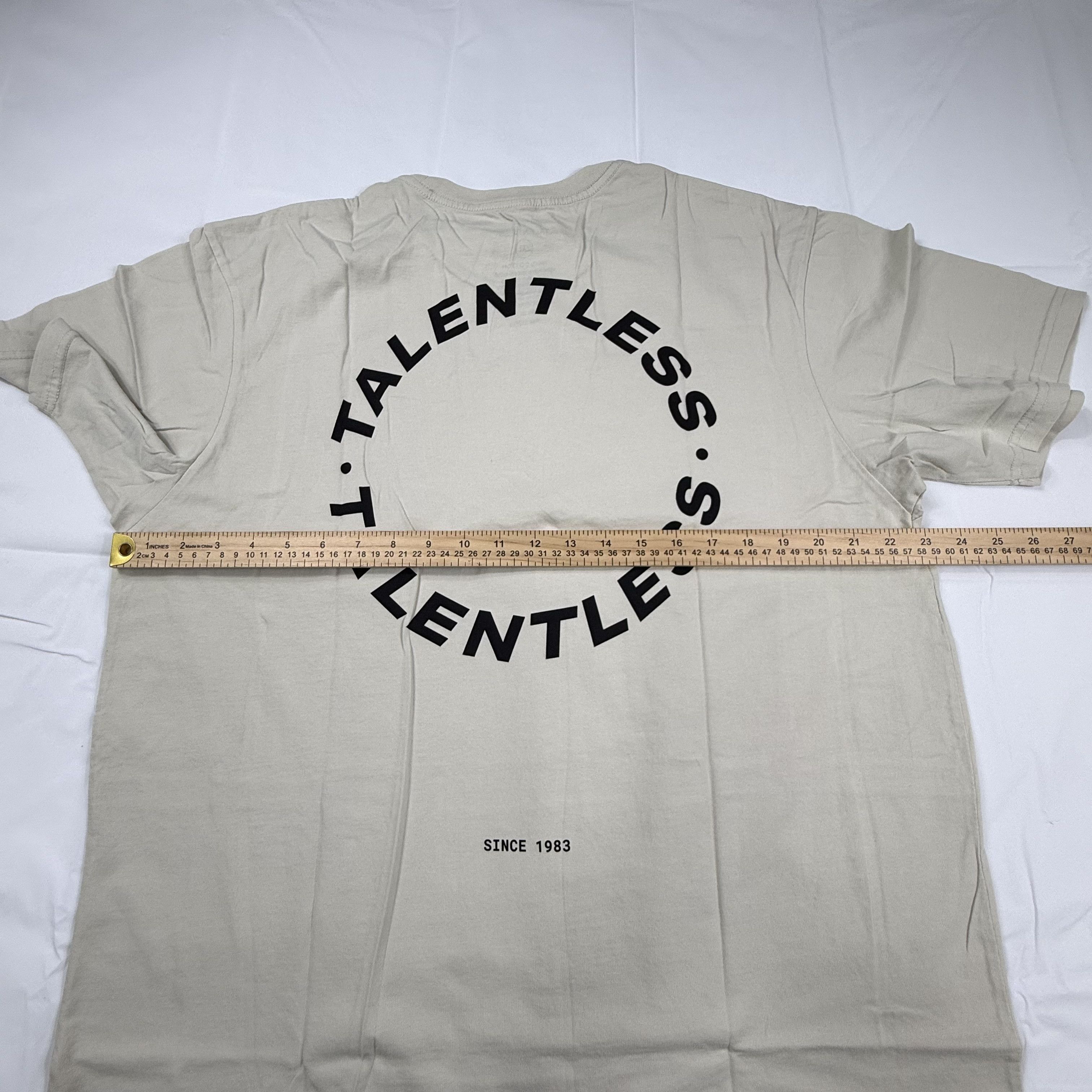 Talentless Talentless Mens 2XL Tan Beige Logo T-Shirt Made in USA Size US XXL / EU 58 / 5 - 7 Thumbnail