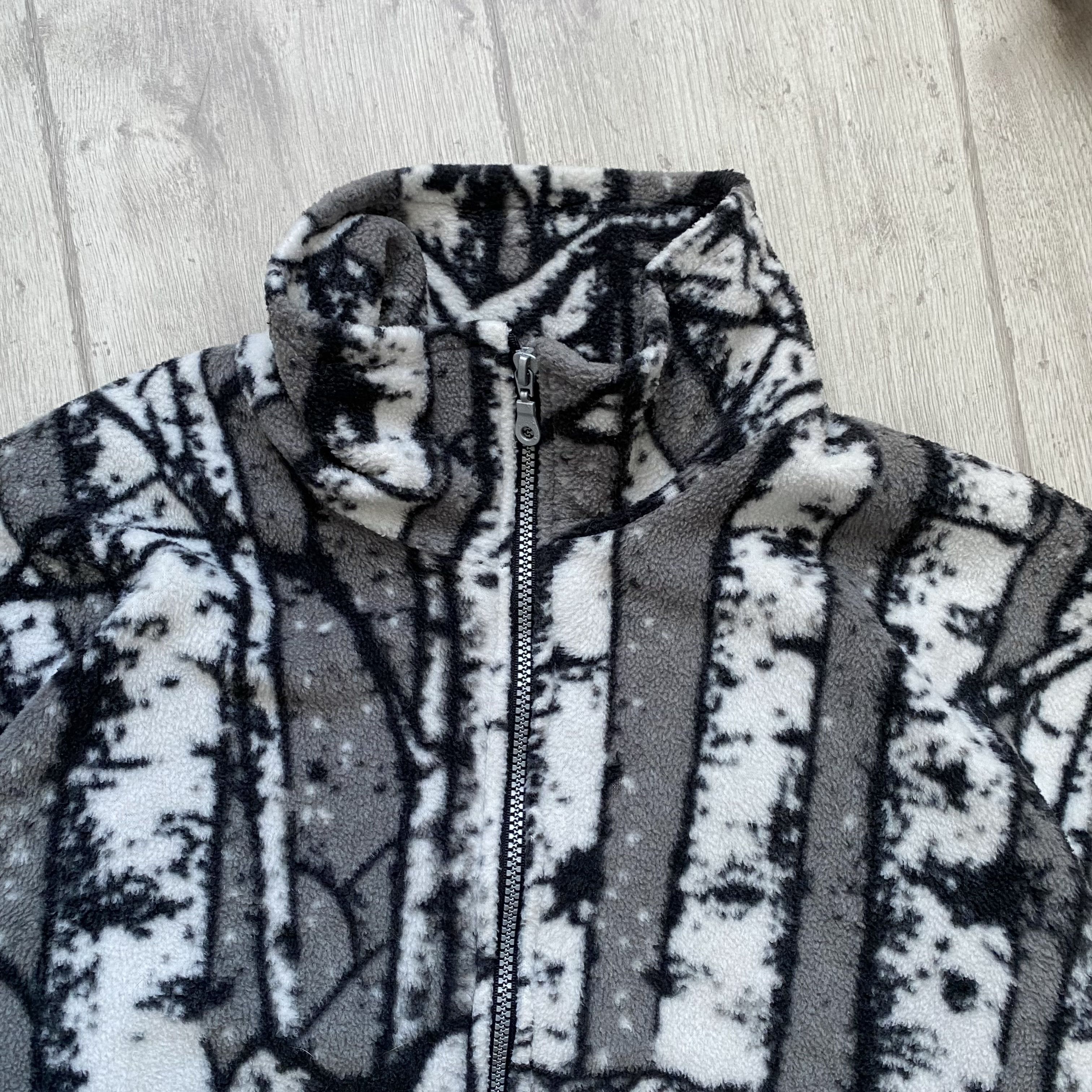 🐺 Vintage Fleece Wolf Sherpa Jacket Full Zip Animal print