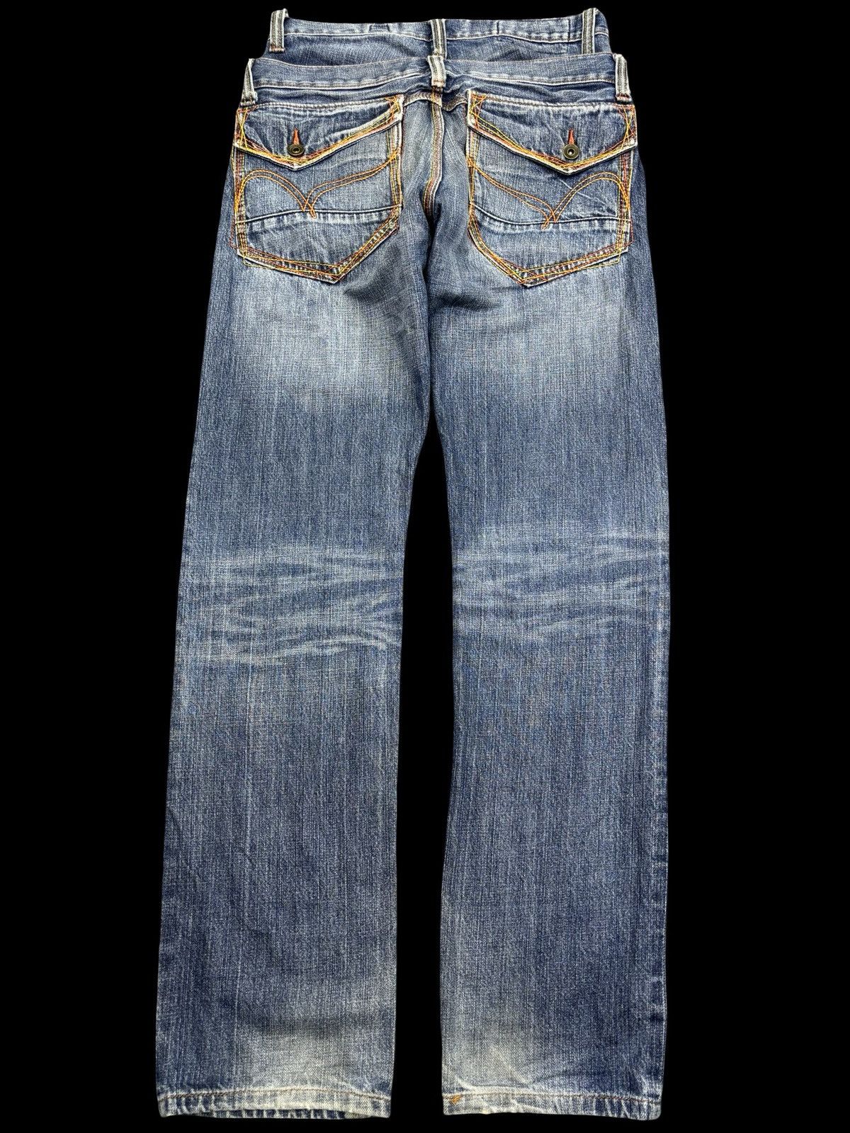 Japanese Brand 💥Insane💥Rush Hour Double Waist stone Wash Denim F759 Size US 30 / EU 46 - 3 Thumbnail